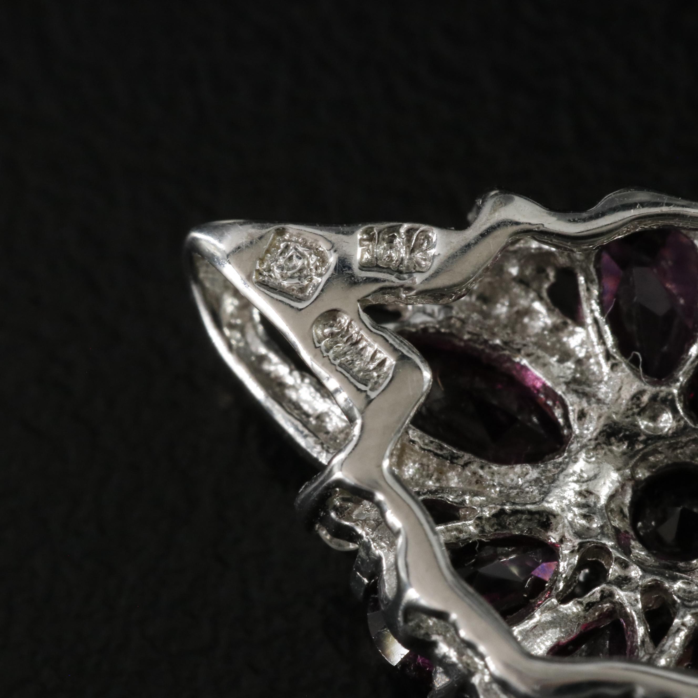 10K Garnet Cluster Pendant