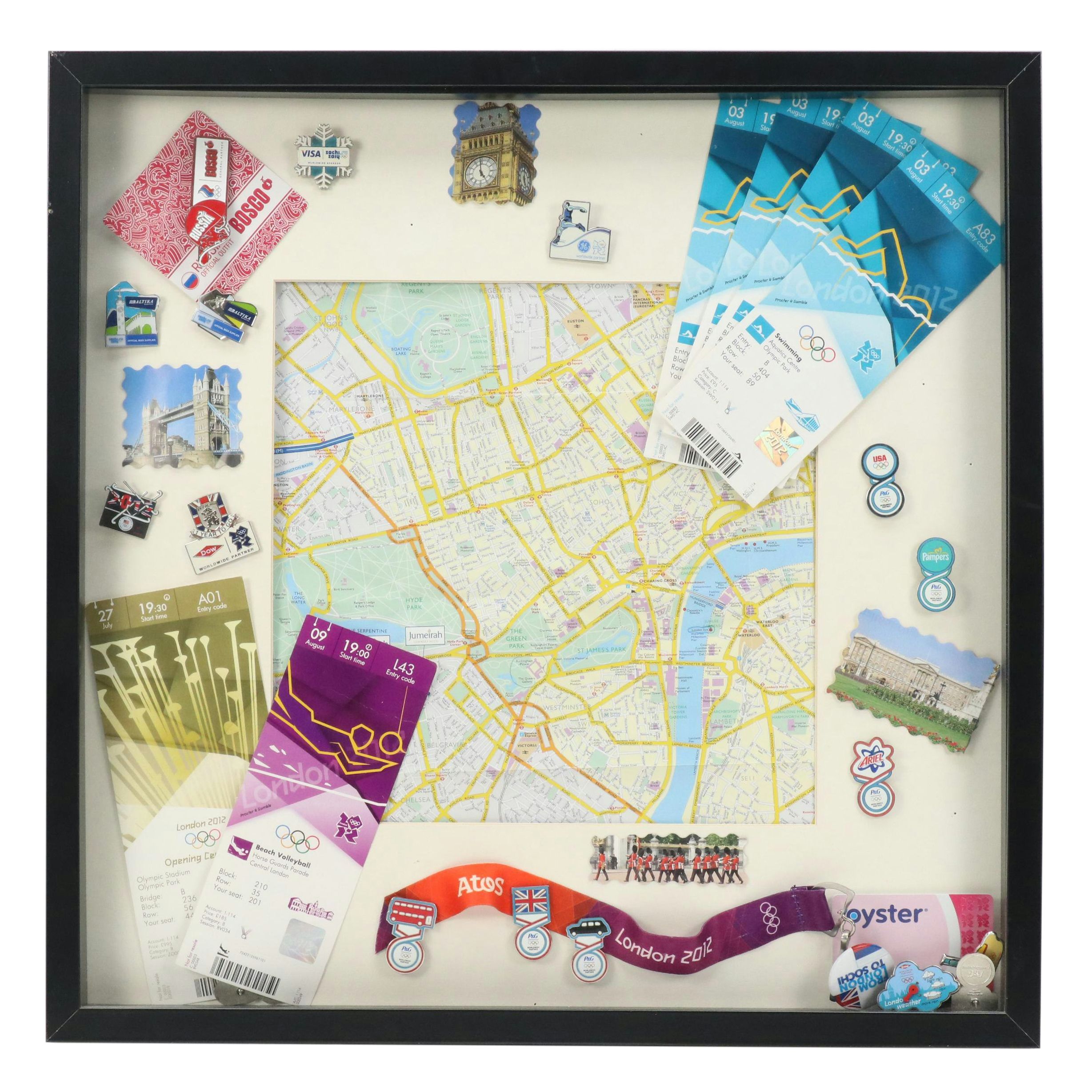 London 2012 Olympic Collection Featuring Tickets and Pins