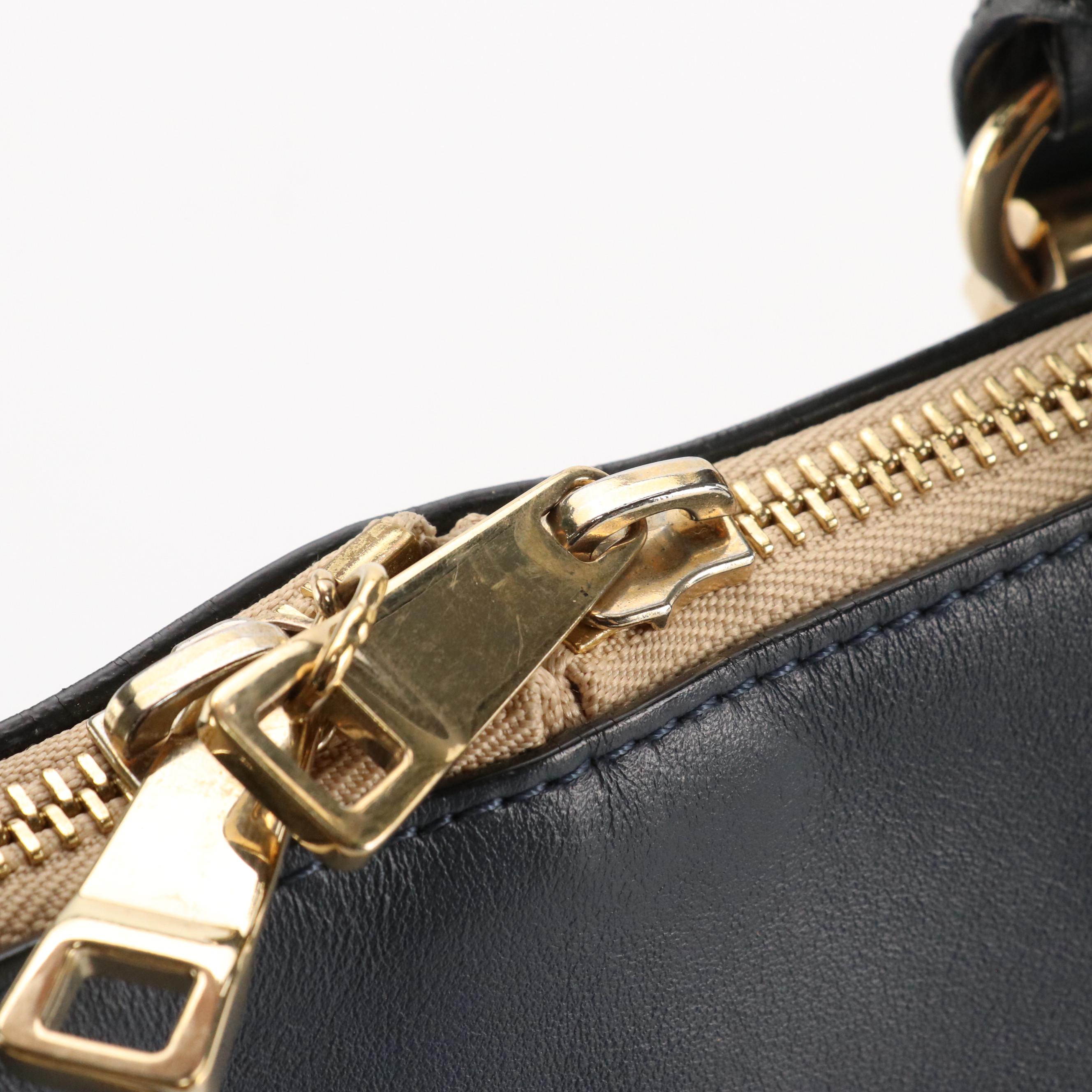 Chloé Bicolor Blue Calfskin Leather Baylee Two-Way Tote