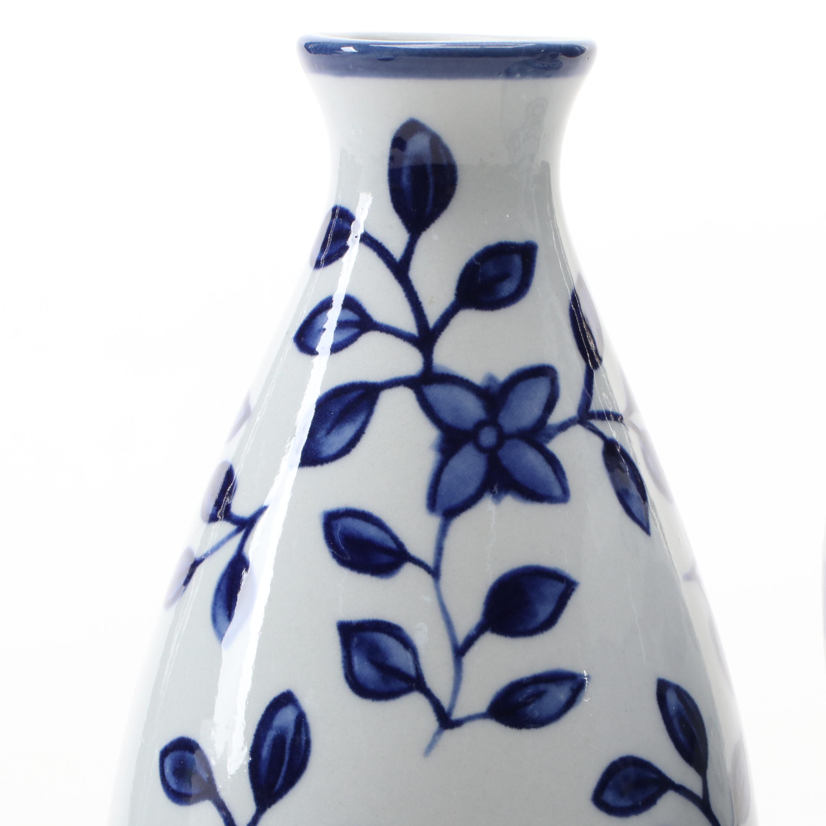 The Bombay Company Chinese Style Blue and White Porcelain Vases