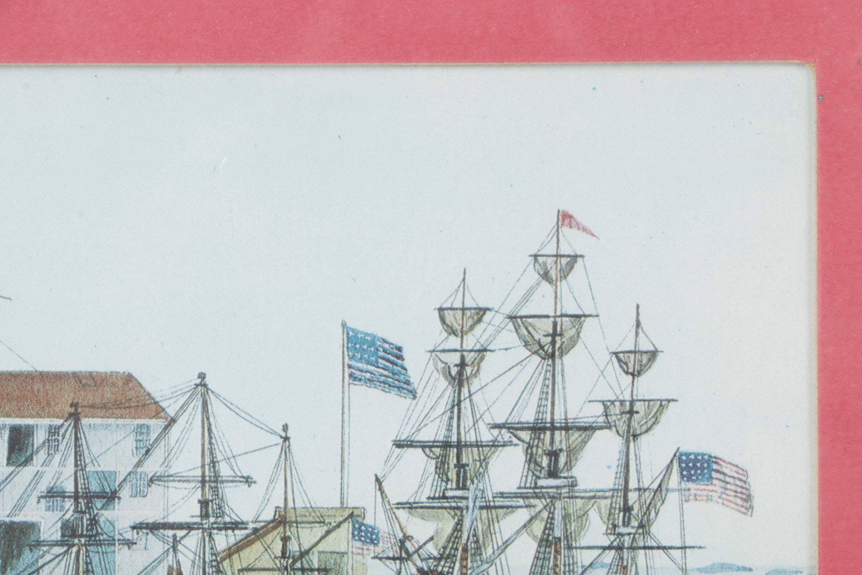 Offset Lithograph Postcard Detail After George Ropes "Crowninshield Wharf",