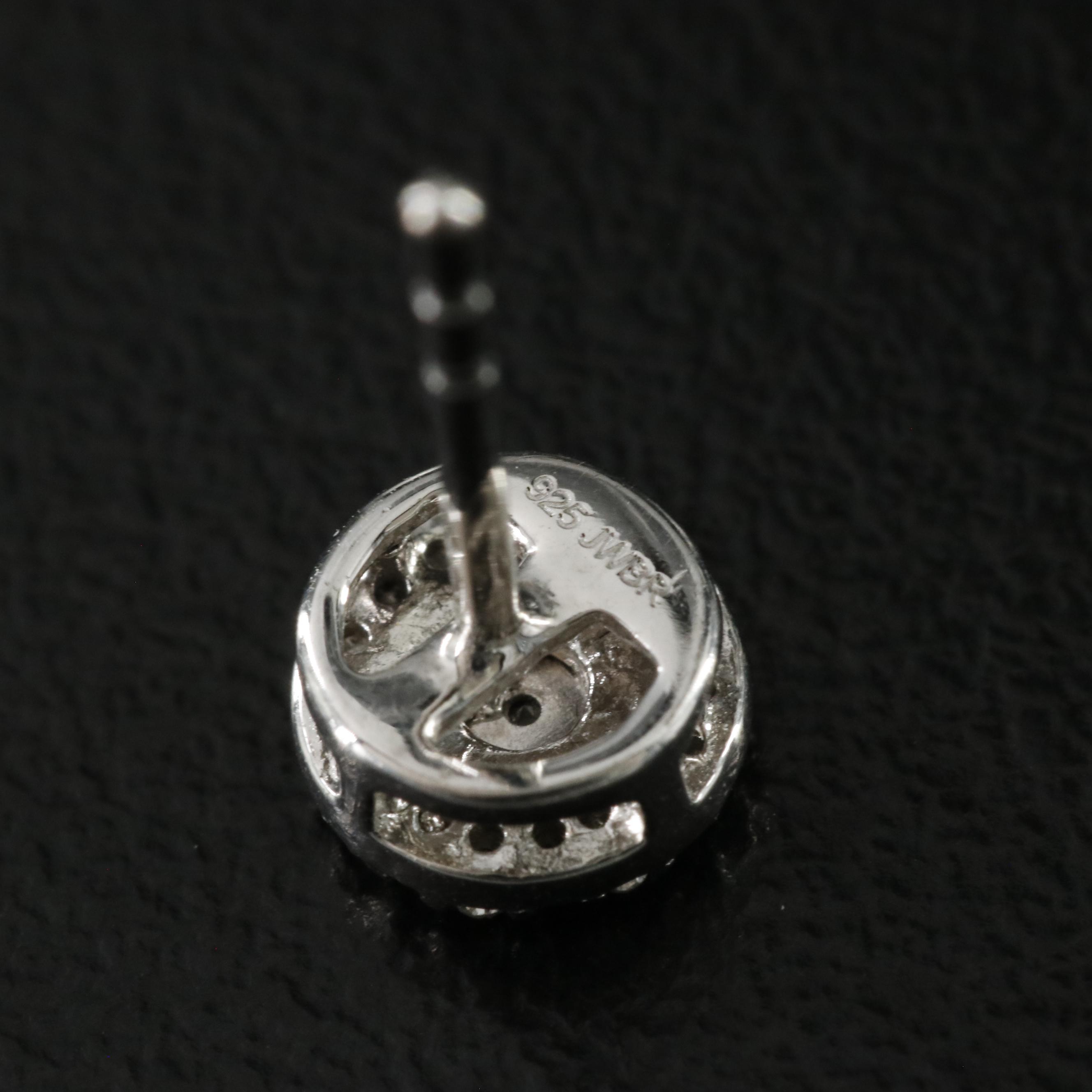 Sterling Diamond Stud Earrings