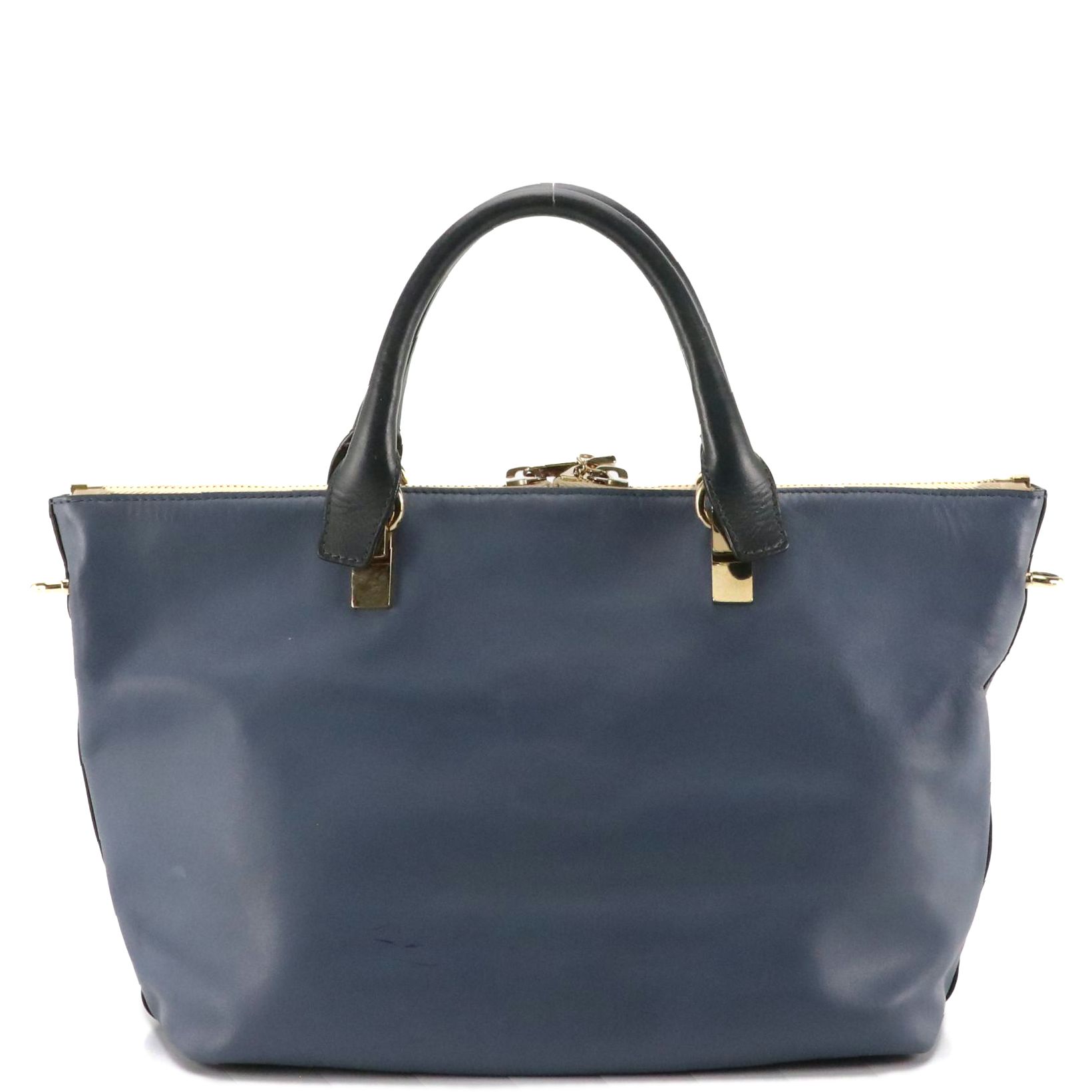 Chloé Bicolor Blue Calfskin Leather Baylee Two-Way Tote