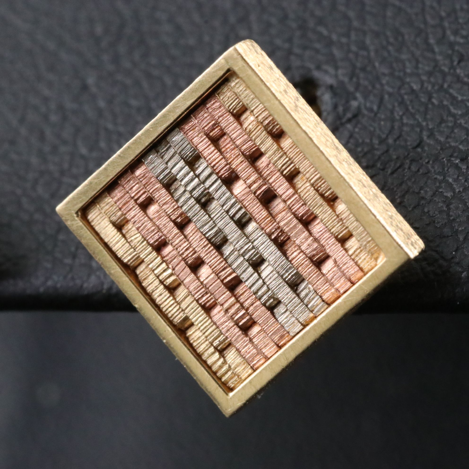 14K Tri-Color Woven Earrings