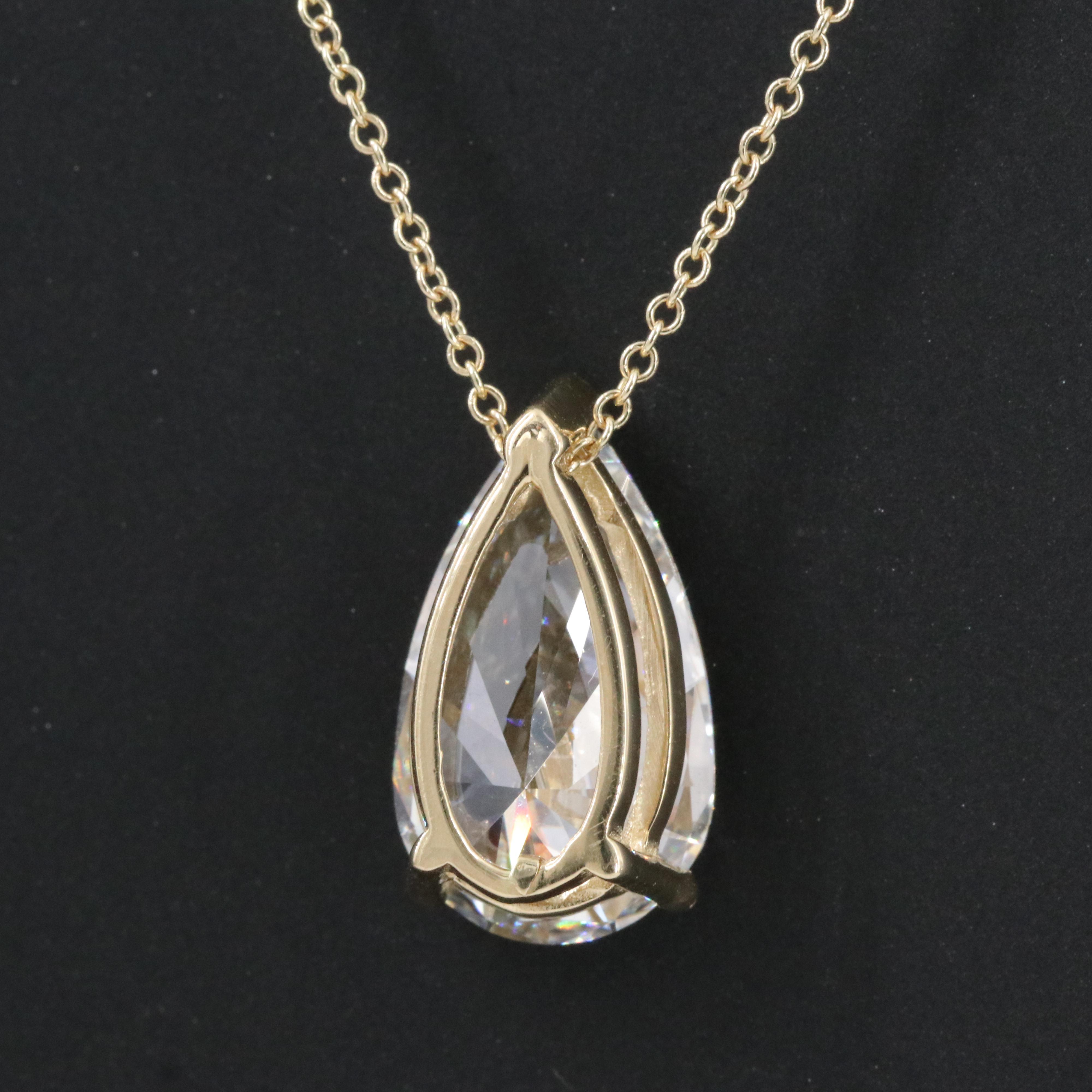 14K 4.44 CT Lab Grown Diamond Solitaire Pendant Necklace with IGI Report