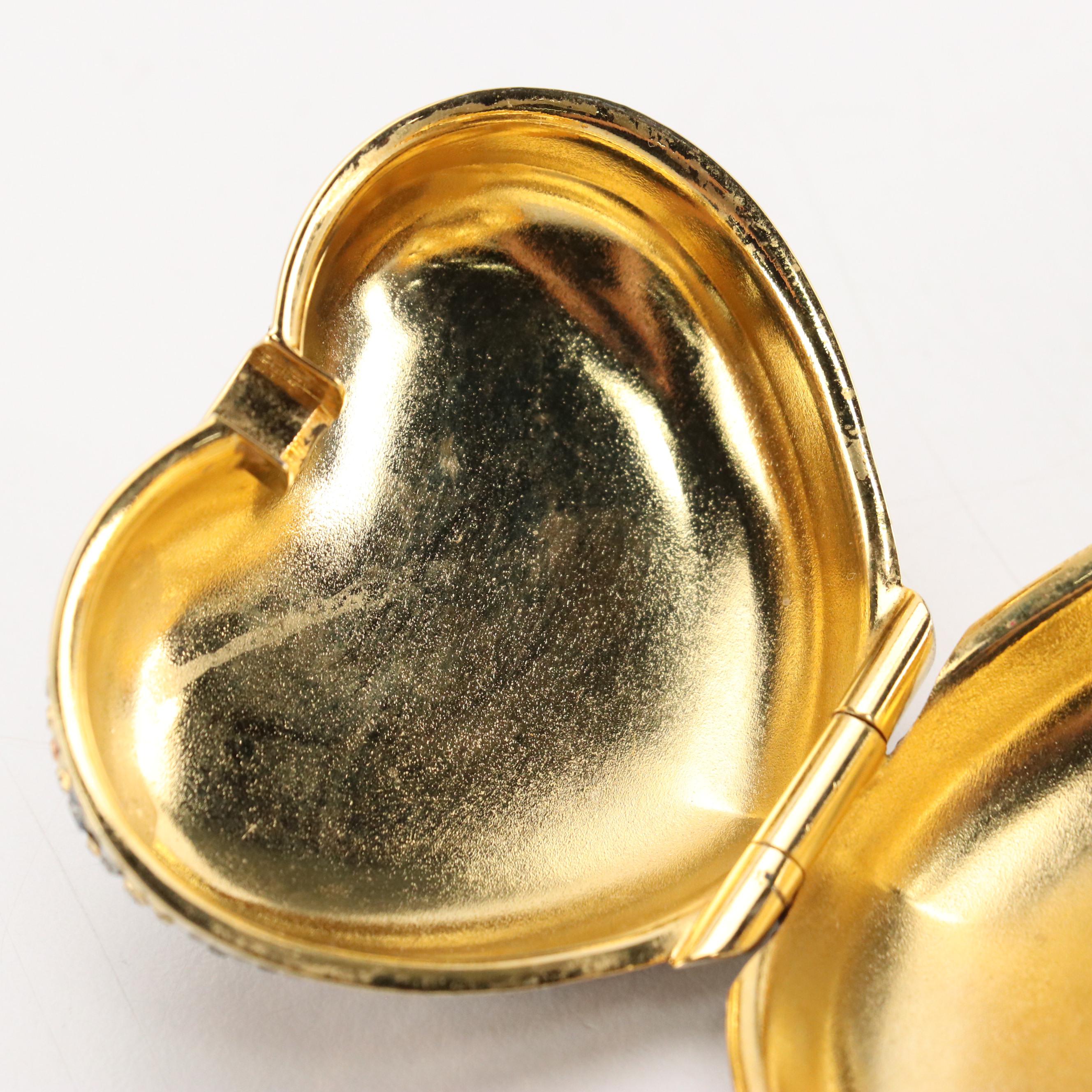 Judith Leiber Heart Crystal Sequin Pillbox