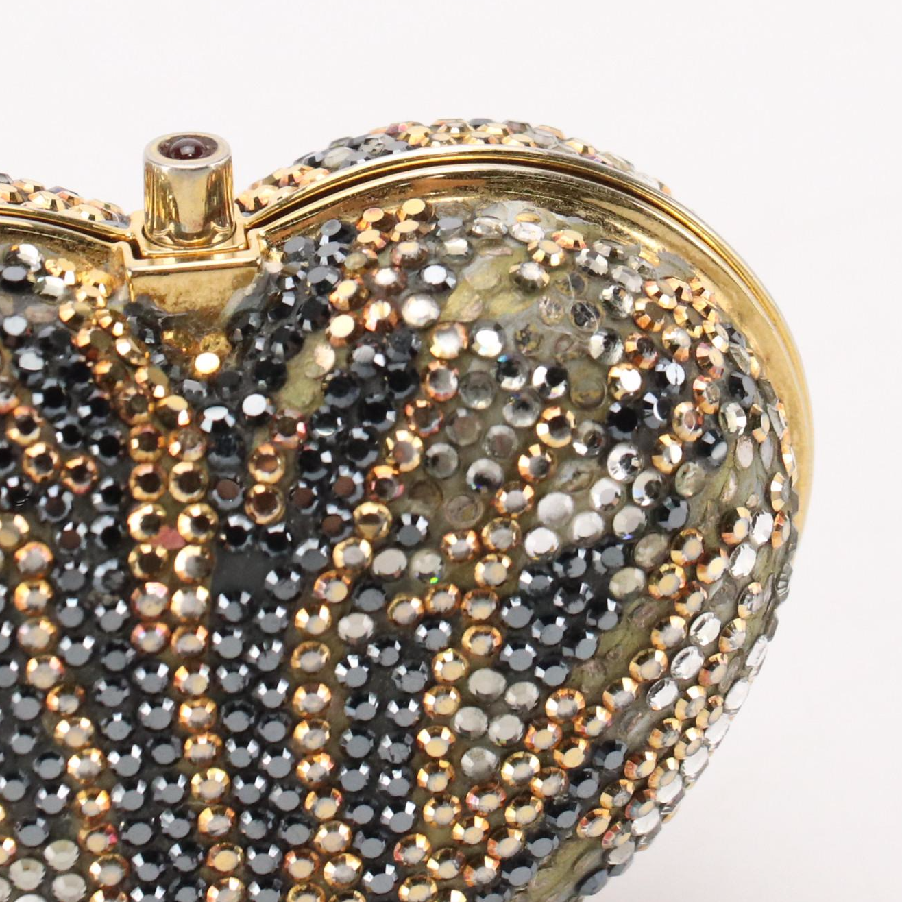 Judith Leiber Heart Crystal Sequin Pillbox