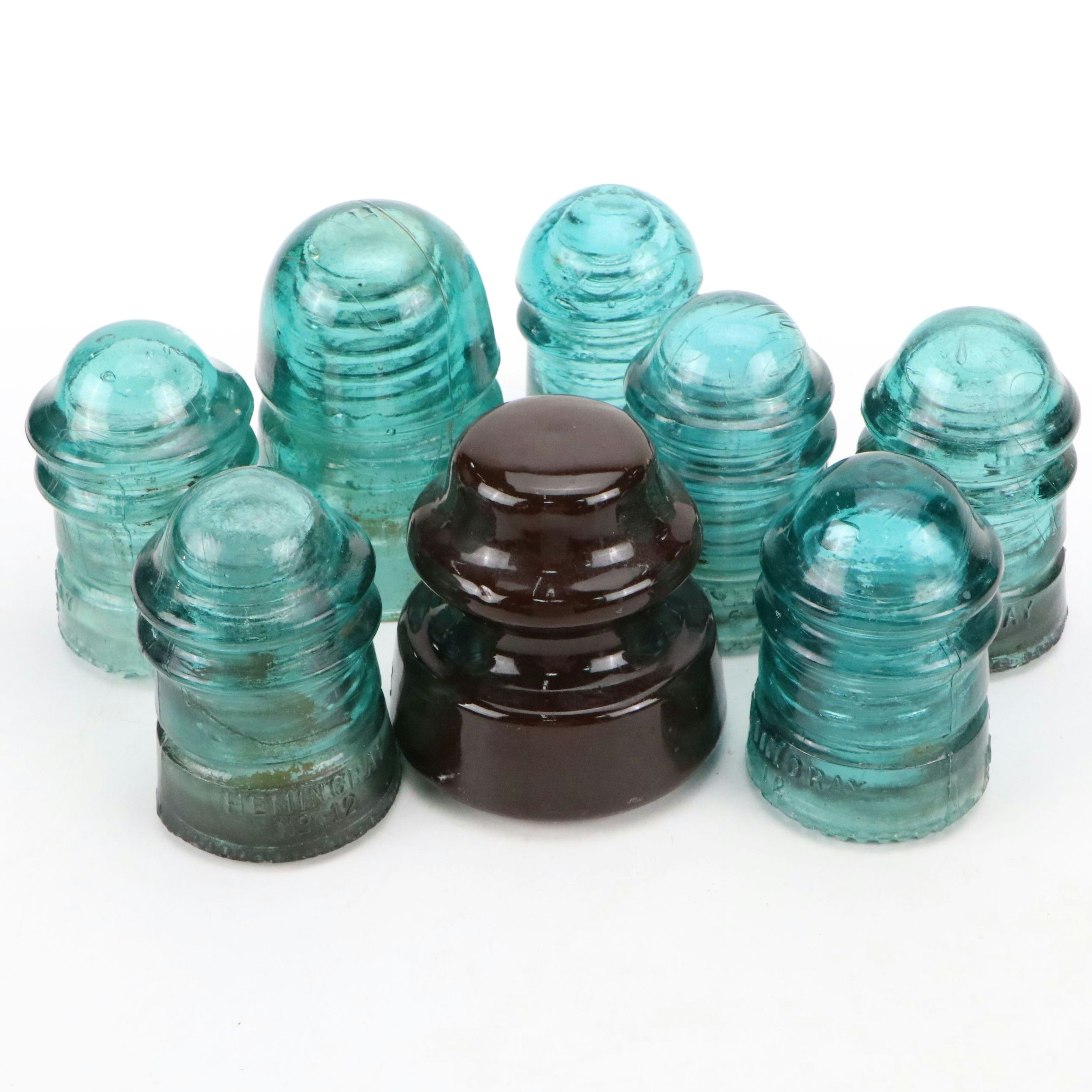 Hemingray Glass Insulators and Victor Ceramic Insulator, Early to Mid-20th C.