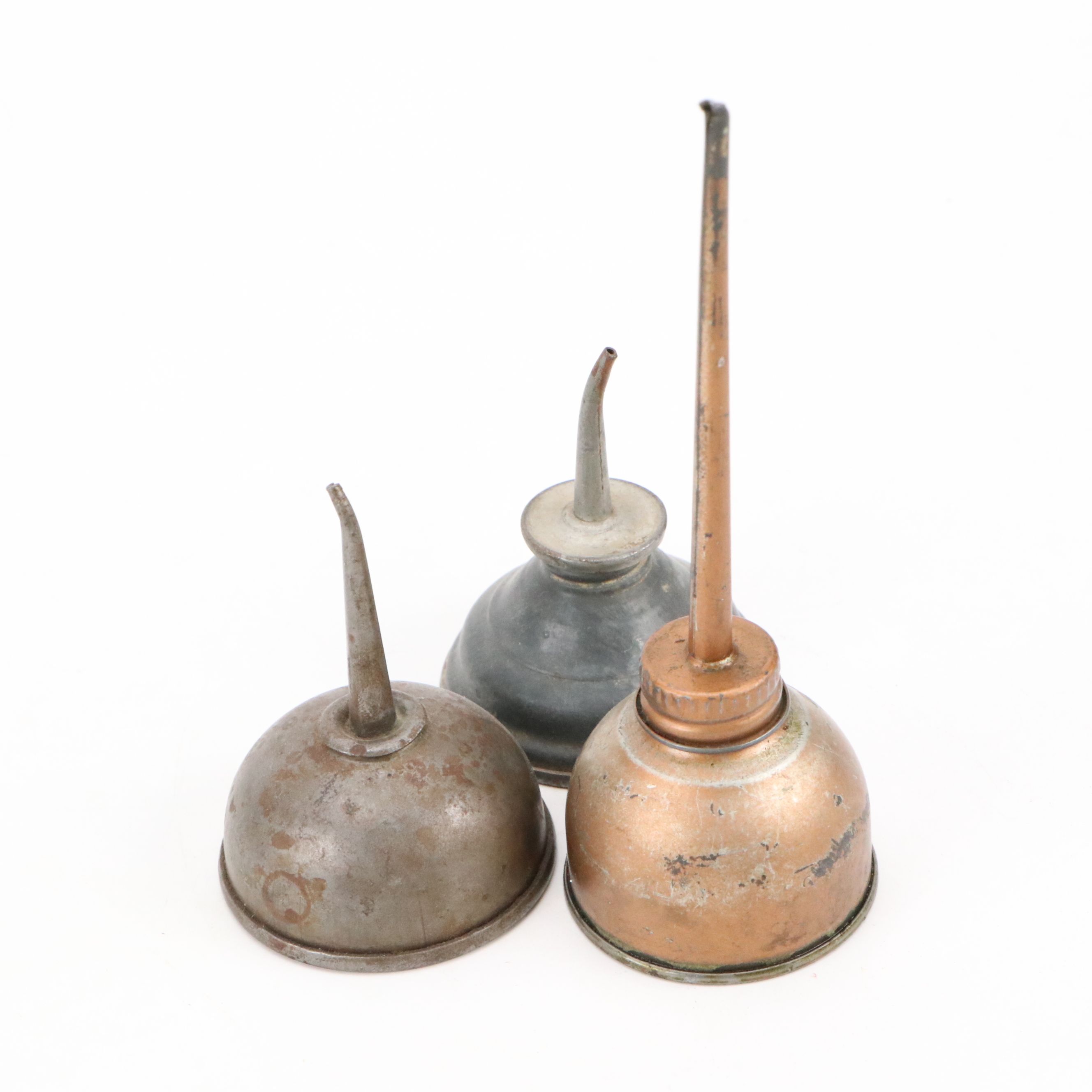 Collection of Metal Oil Cans, Early to Mid-20th Century