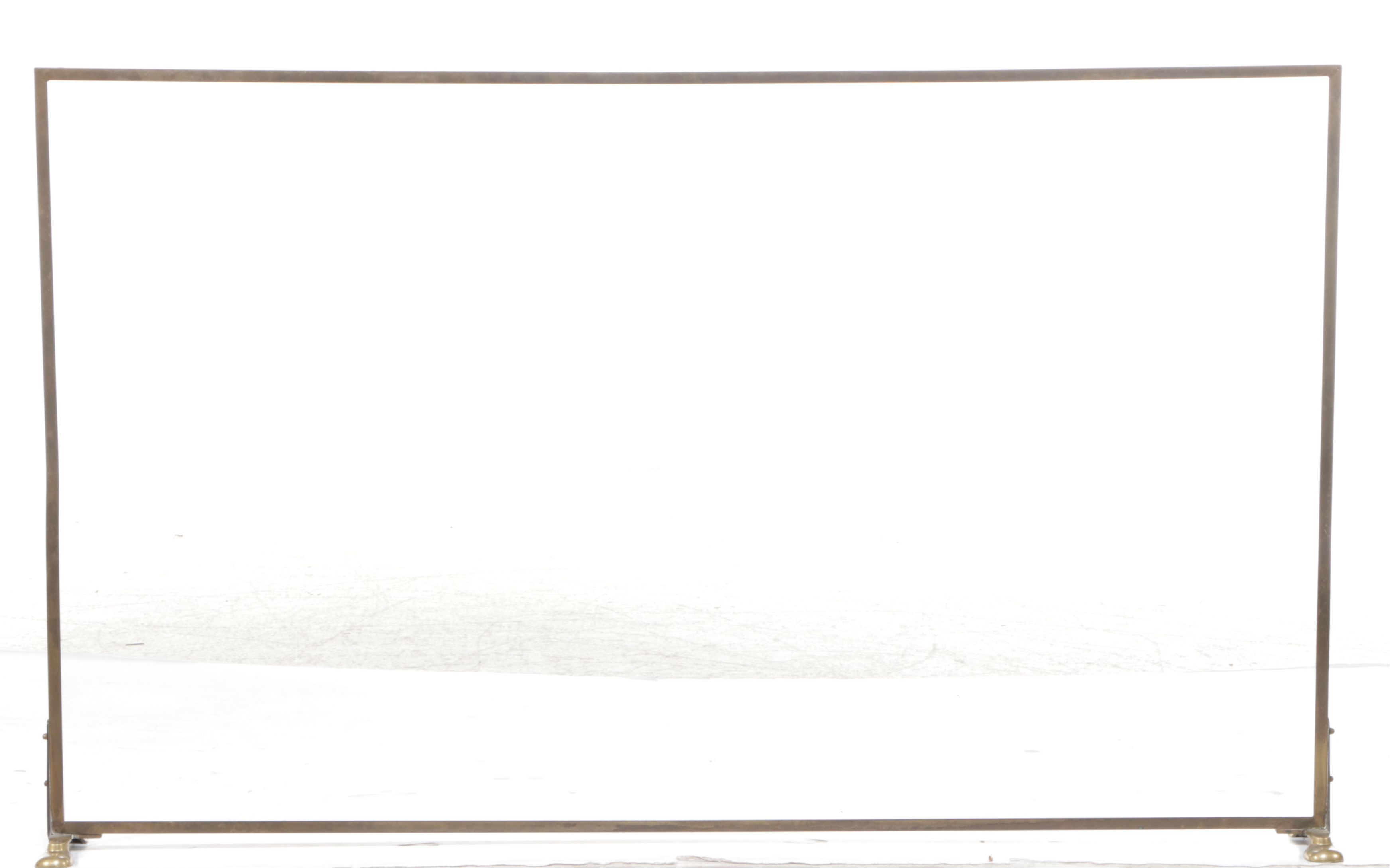 Wyeth Glass Fireplace Screen with Brass Frame