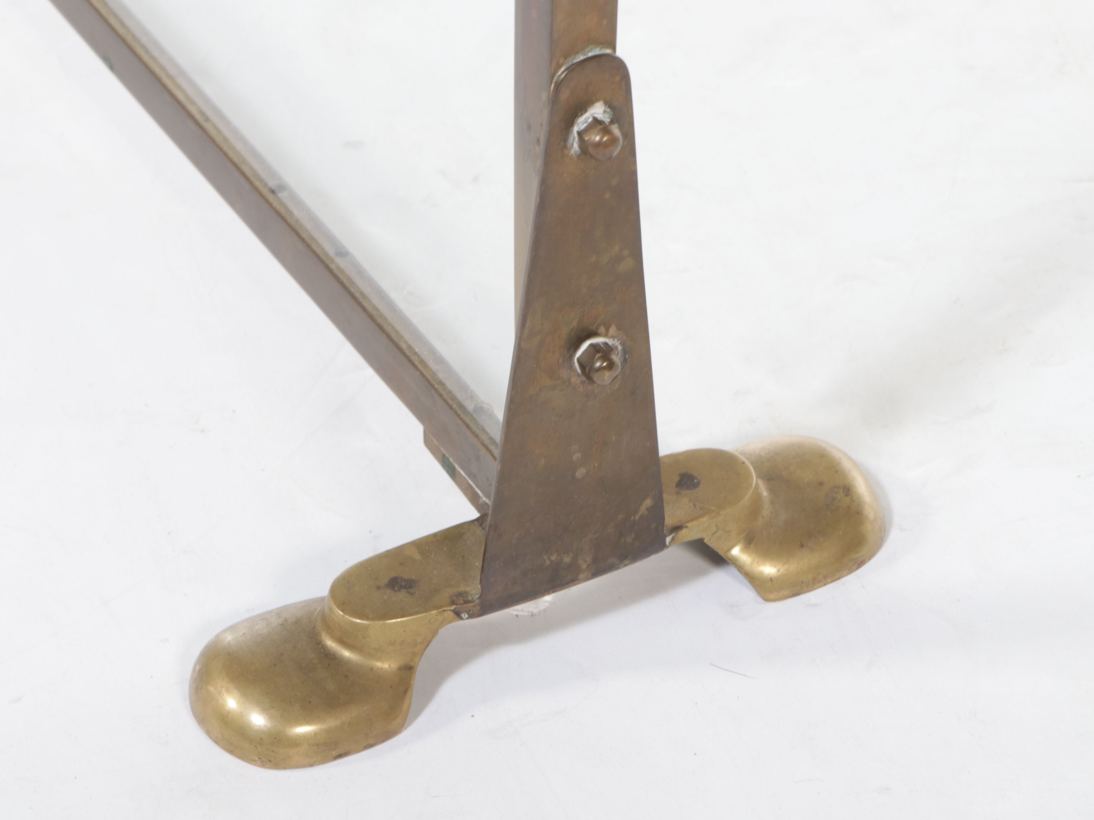 Wyeth Glass Fireplace Screen with Brass Frame