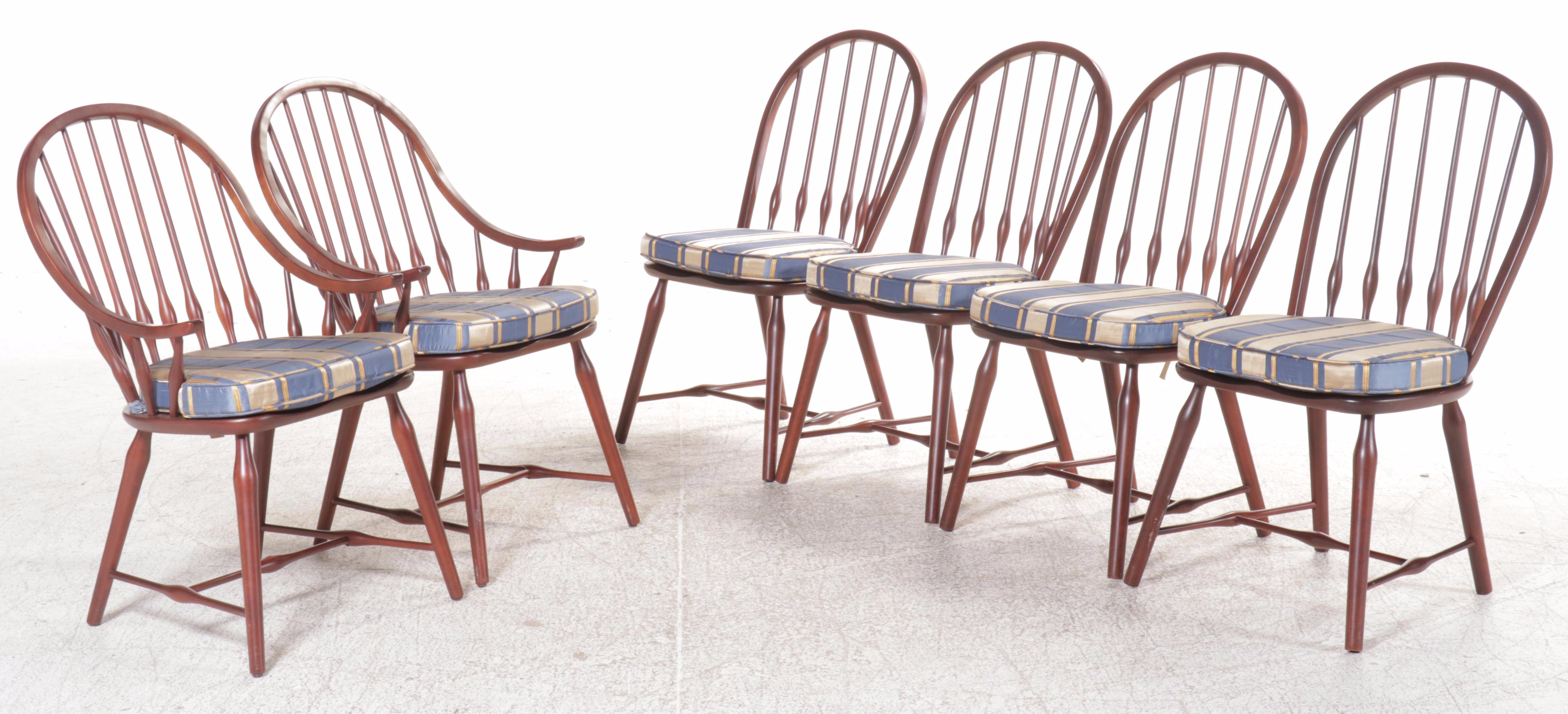 Kincaid Furniture Cherry Dining Table with Six Windsor Chairs
