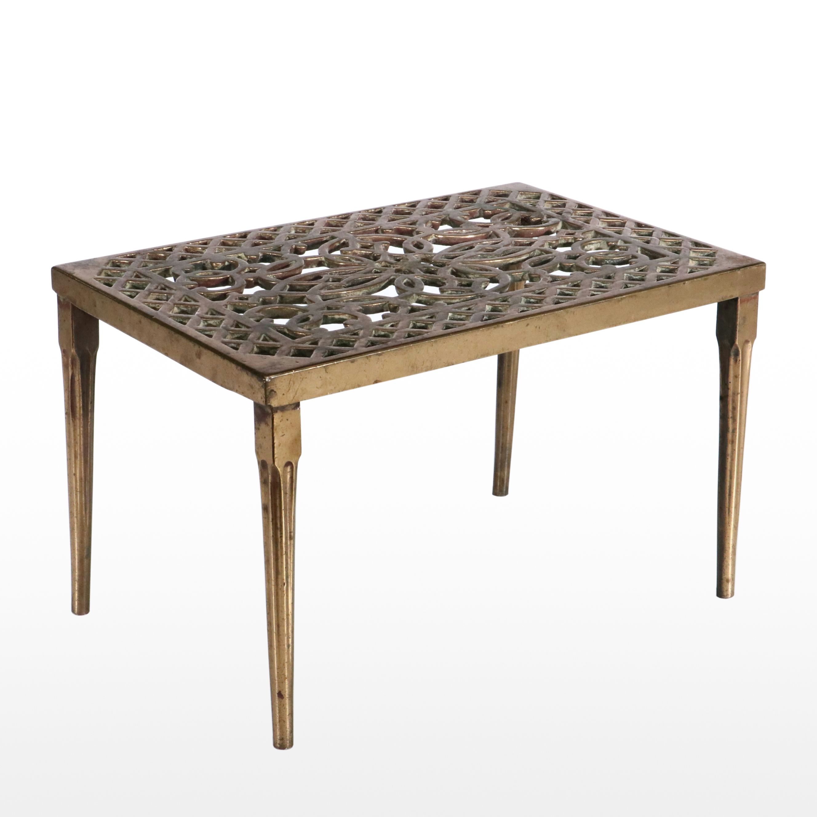 Georgian Style Brass Fireplace Trivet, 19th Century