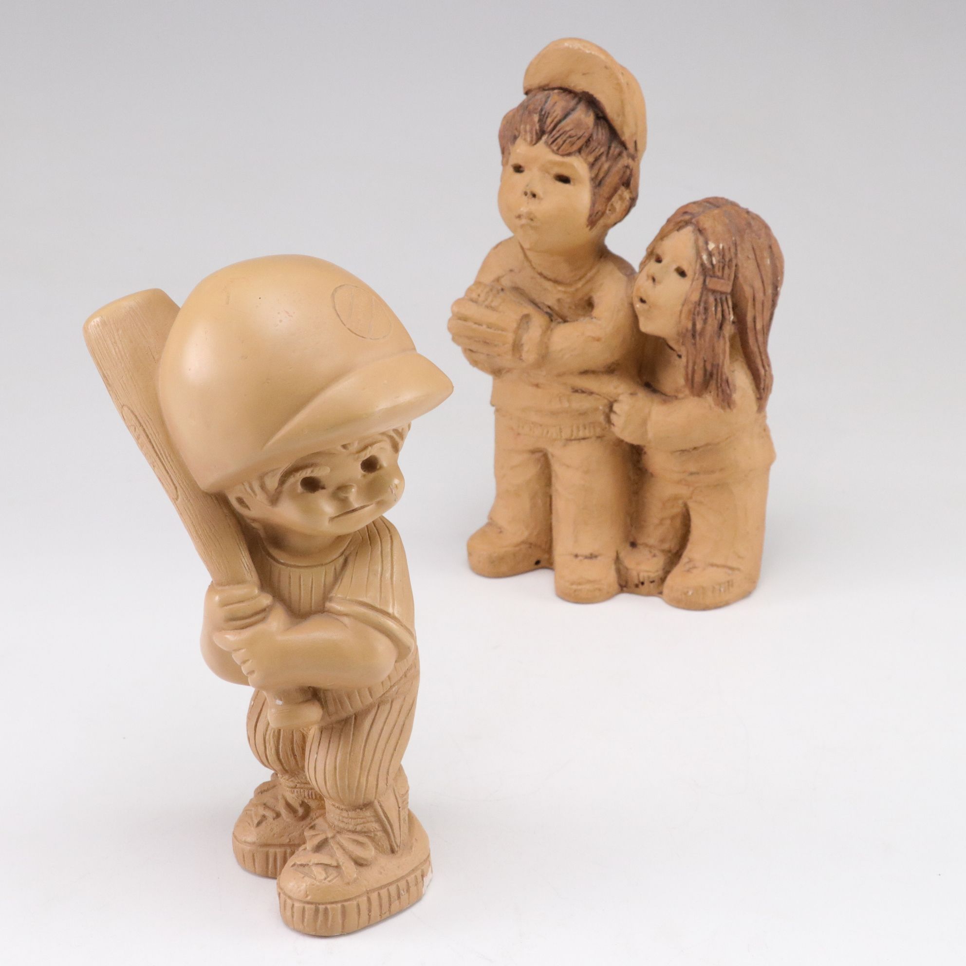 Lee Bortin and Fanny King Plaster Figurines of Children Playing Baseball