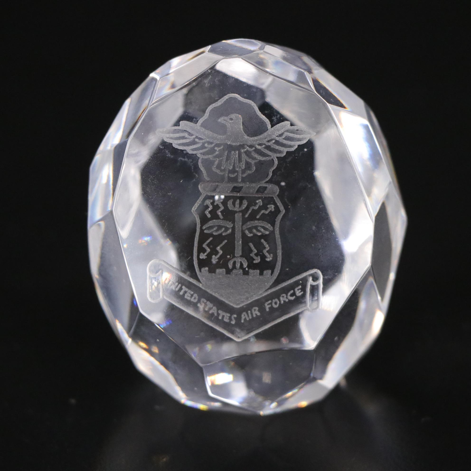 Swarovski Crystal Figurines and Tyrone Crystal US Air Force Paperweight