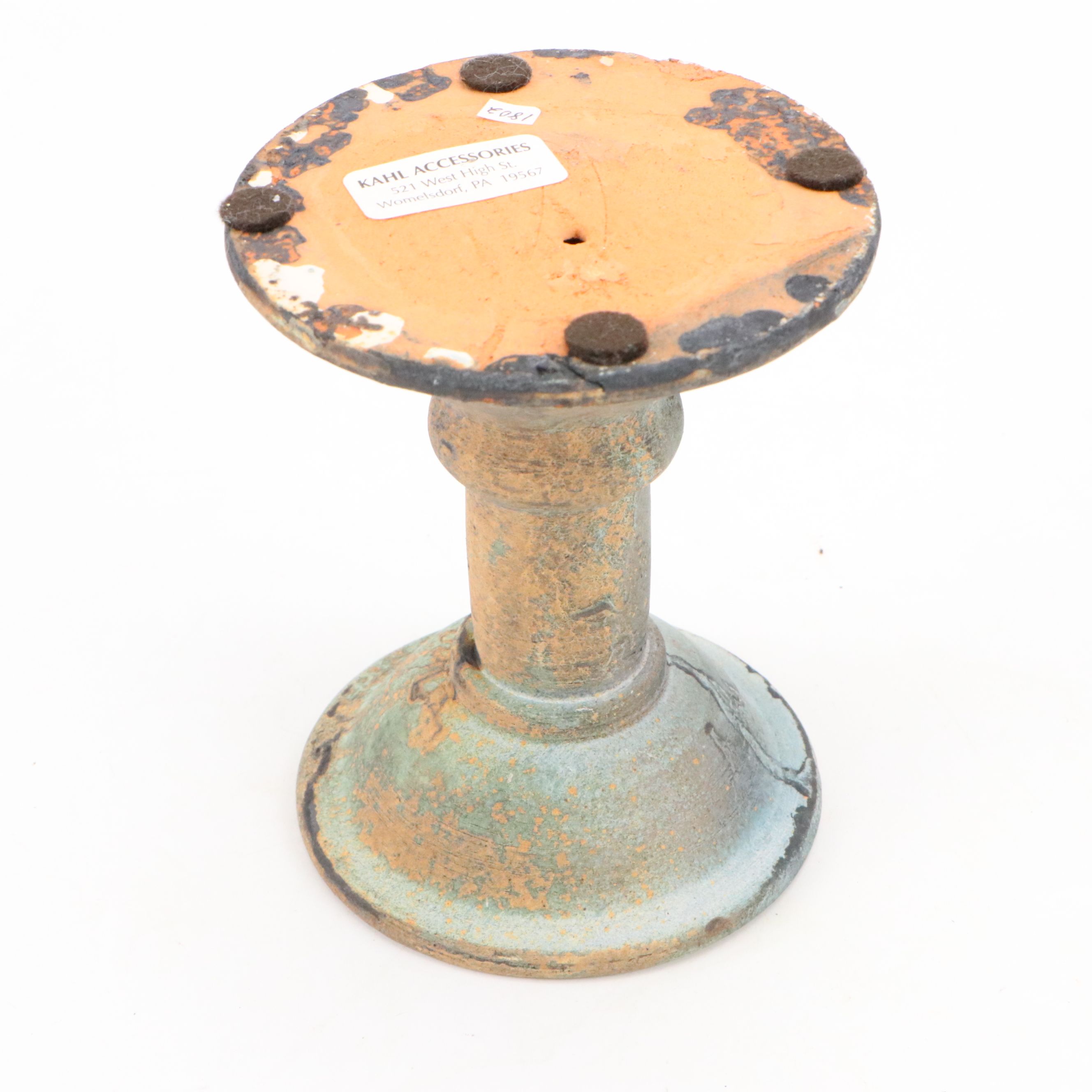 Verdigris Metal Horse with Ceramic Candle Holders