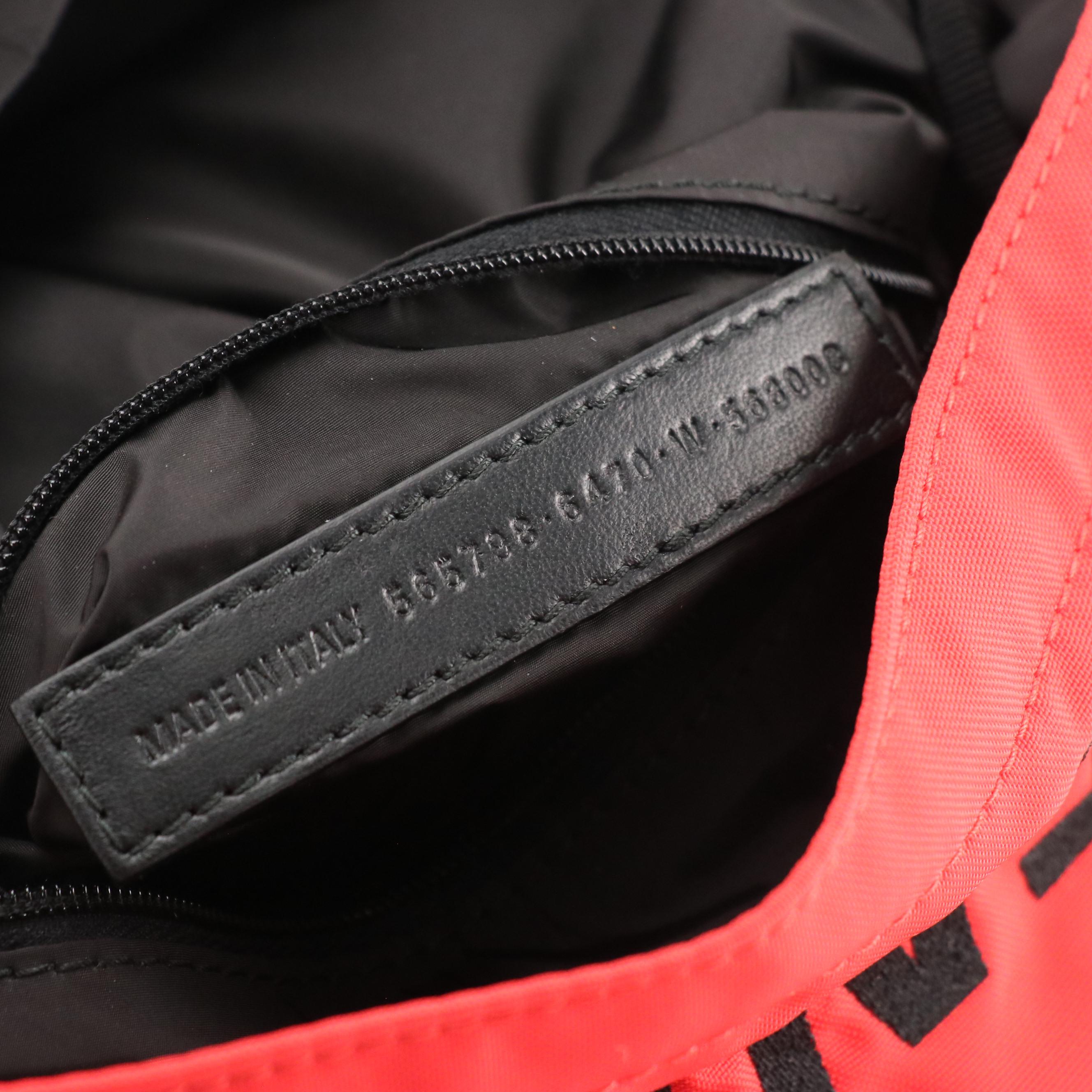 Balenciaga Wheel Backpack in Red Nylon and Black Textile