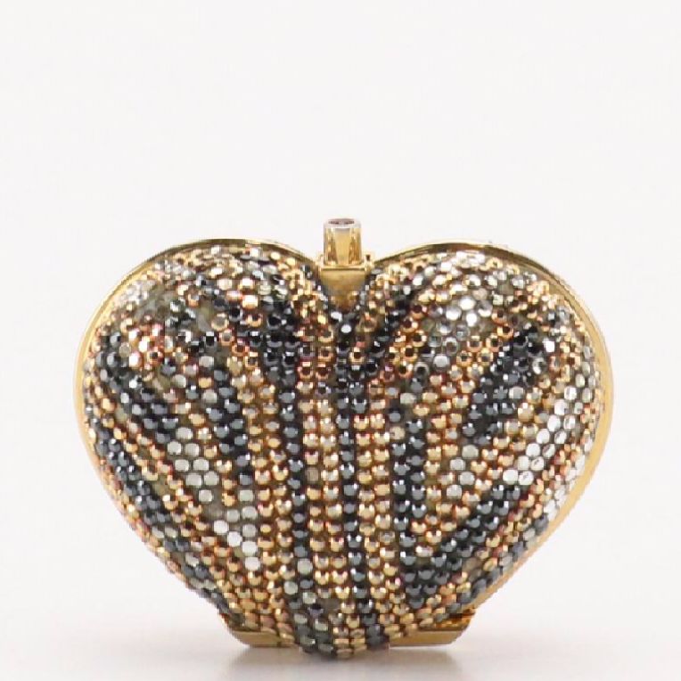 Judith Leiber Heart Crystal Sequin Pillbox