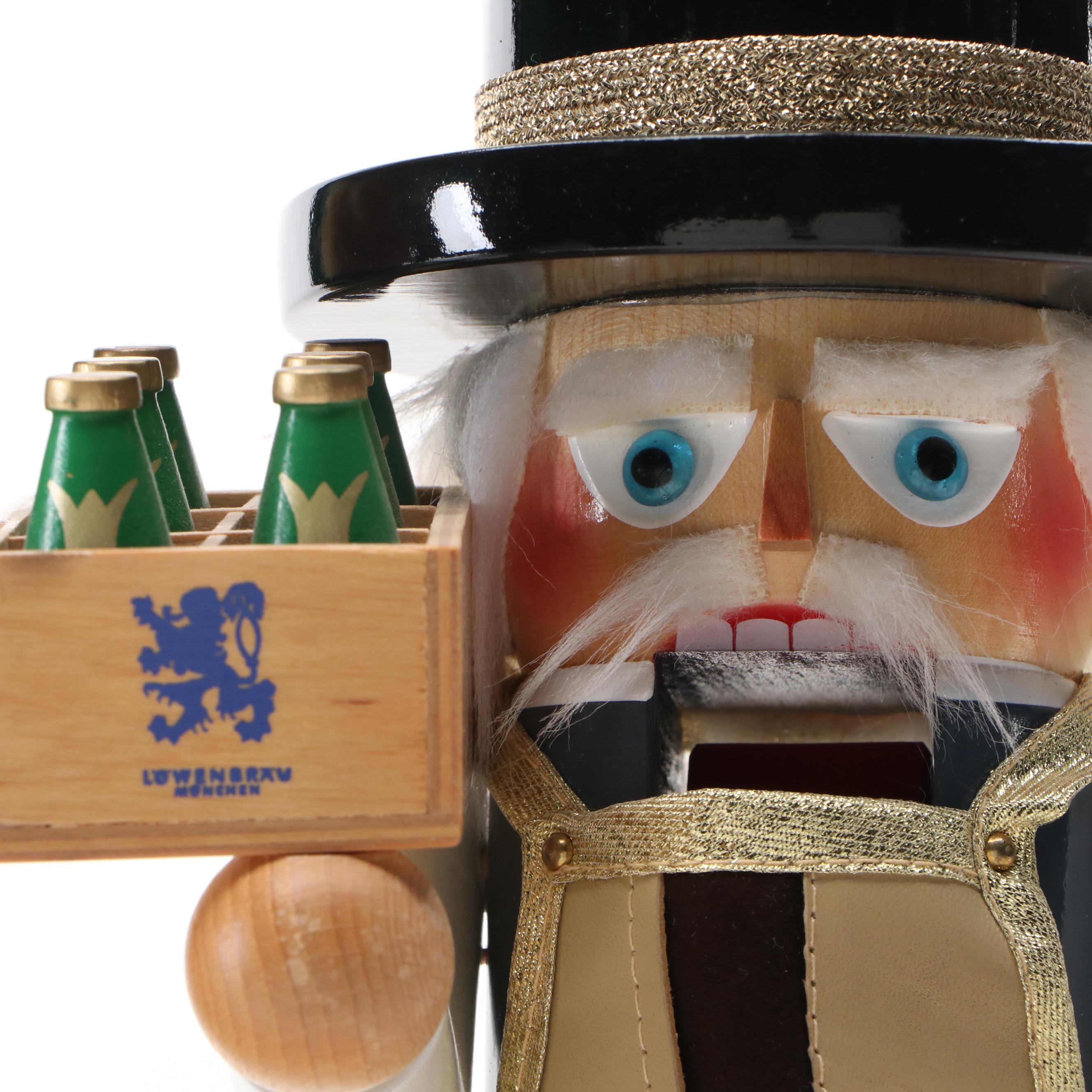 Steinbach "Good Old Mark" Last German Coin and Brewmaster Wood Nutcrackers