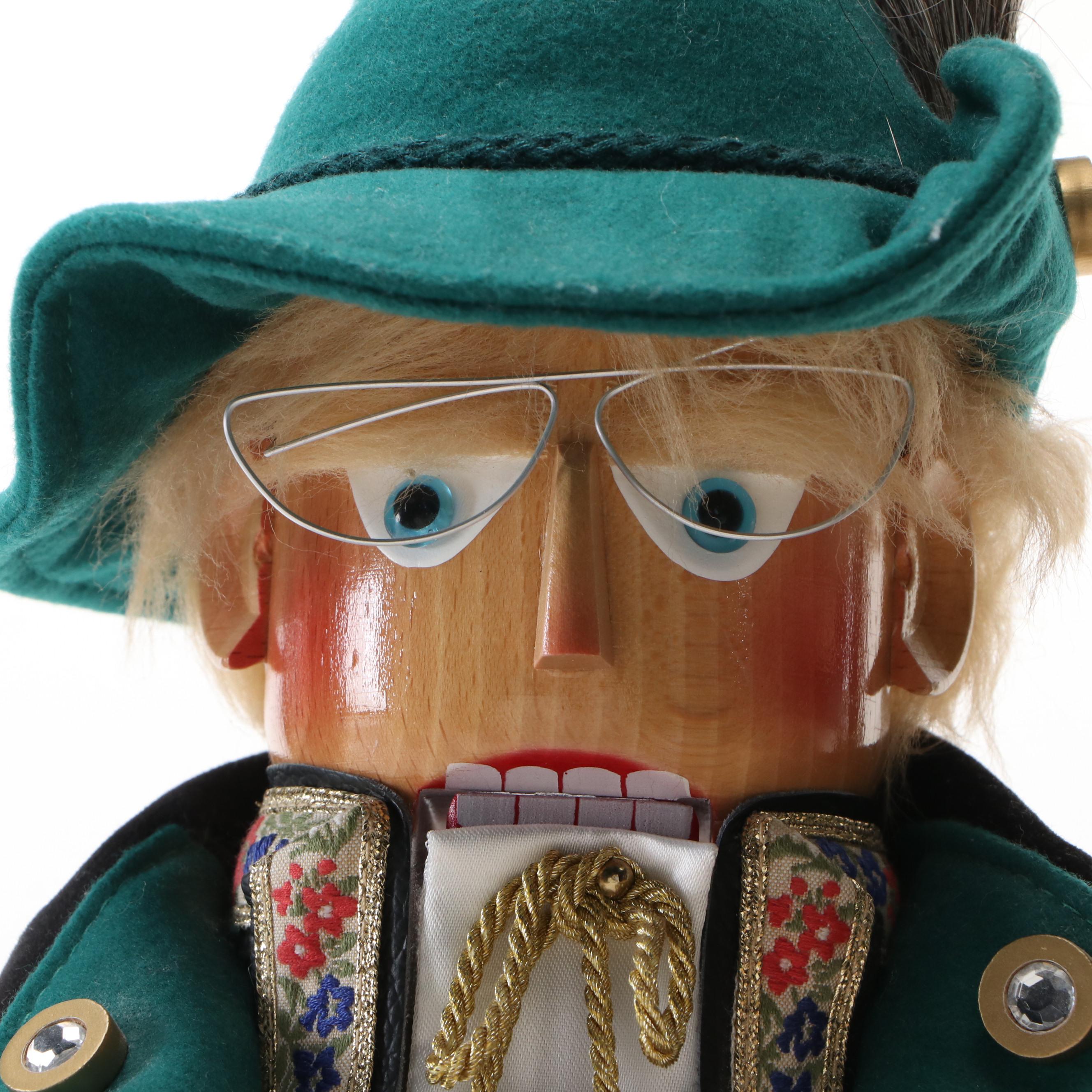 Steinbach "Good Old Mark" Last German Coin and Brewmaster Wood Nutcrackers