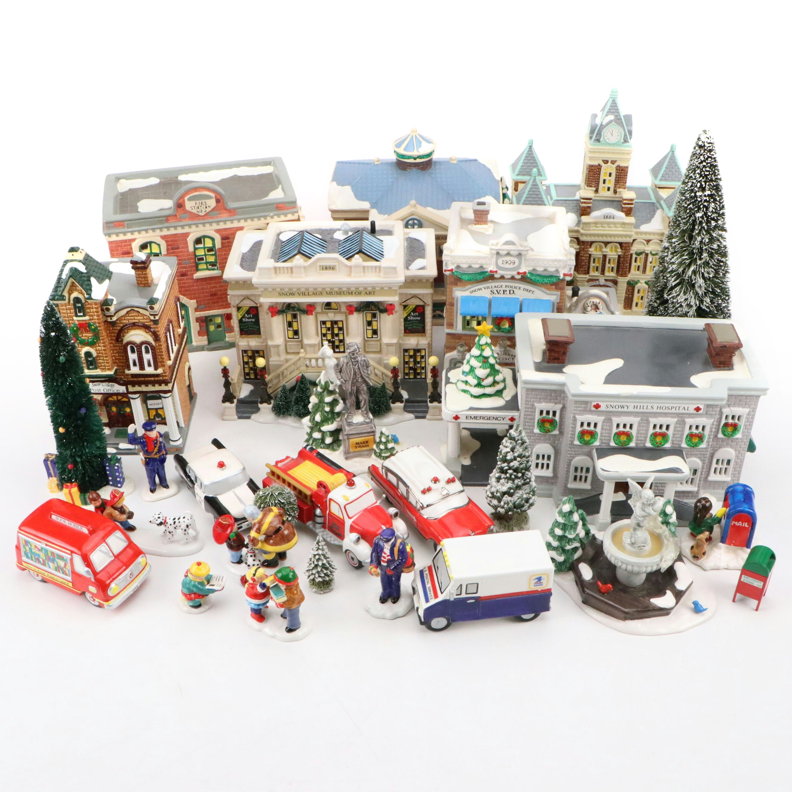 Department 56 "Village Public Library" and More Snow Village Decor