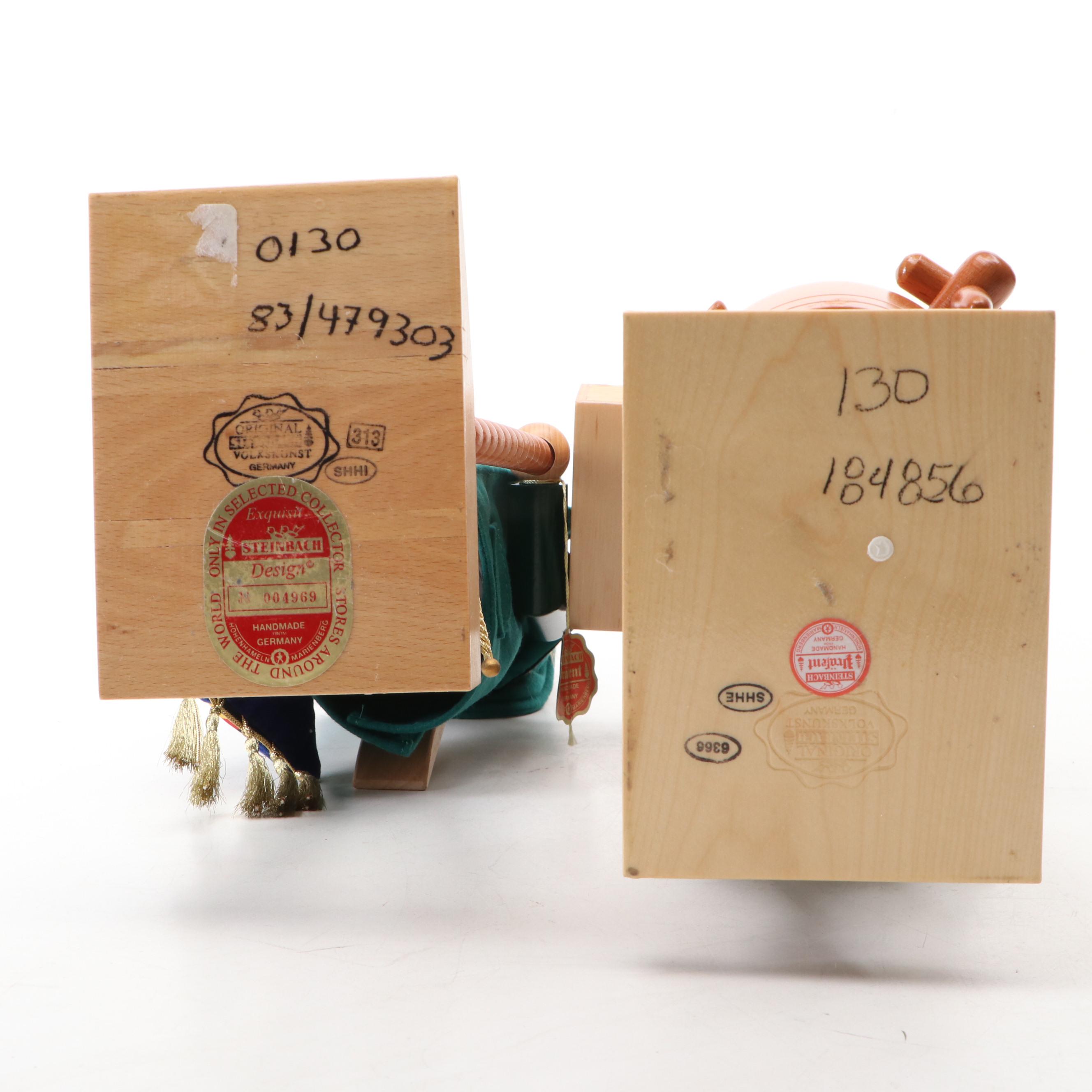 Steinbach "Good Old Mark" Last German Coin and Brewmaster Wood Nutcrackers