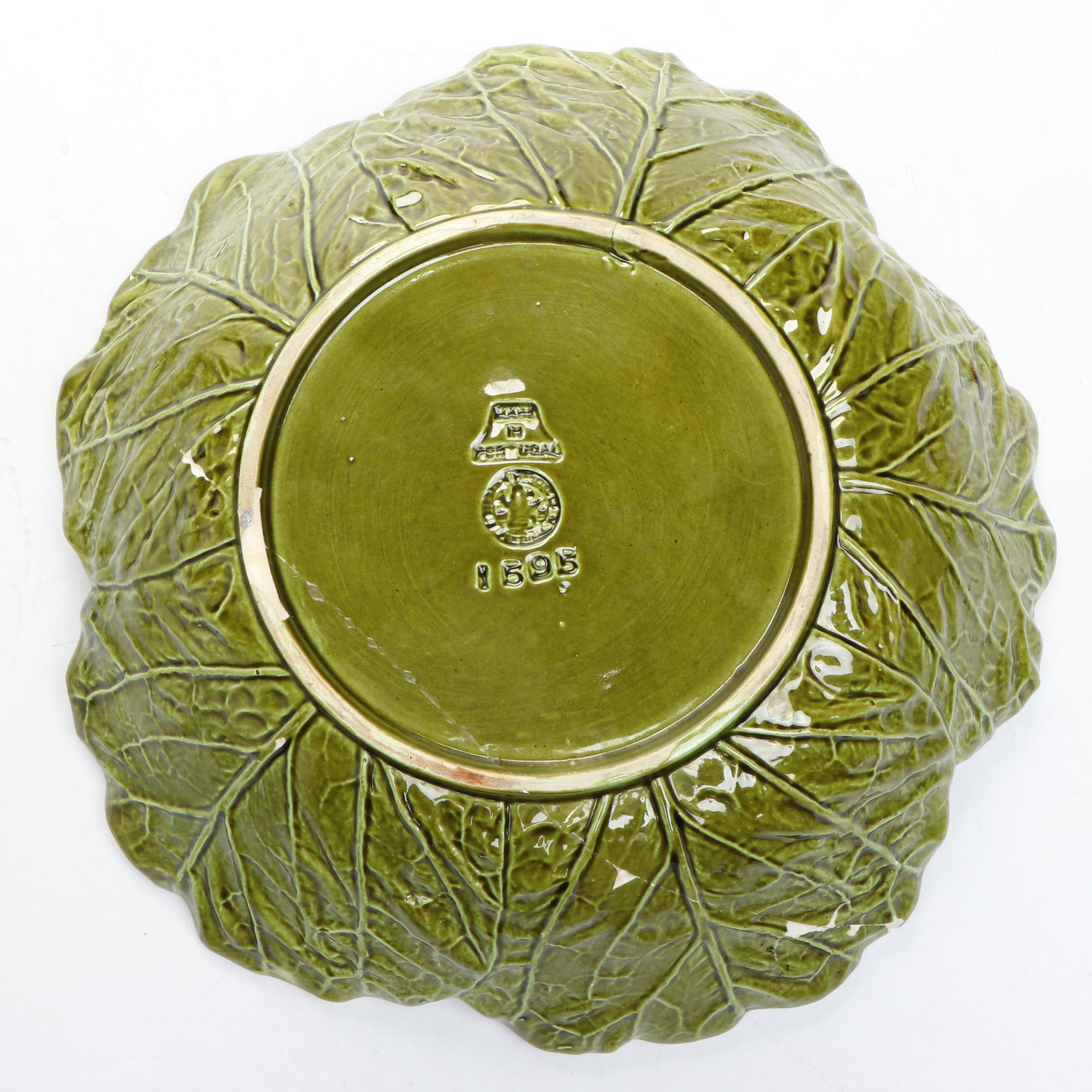 Bordello Pinheiro Large Cabbage Bowl with Majolica Asparagus and Serving Dishes