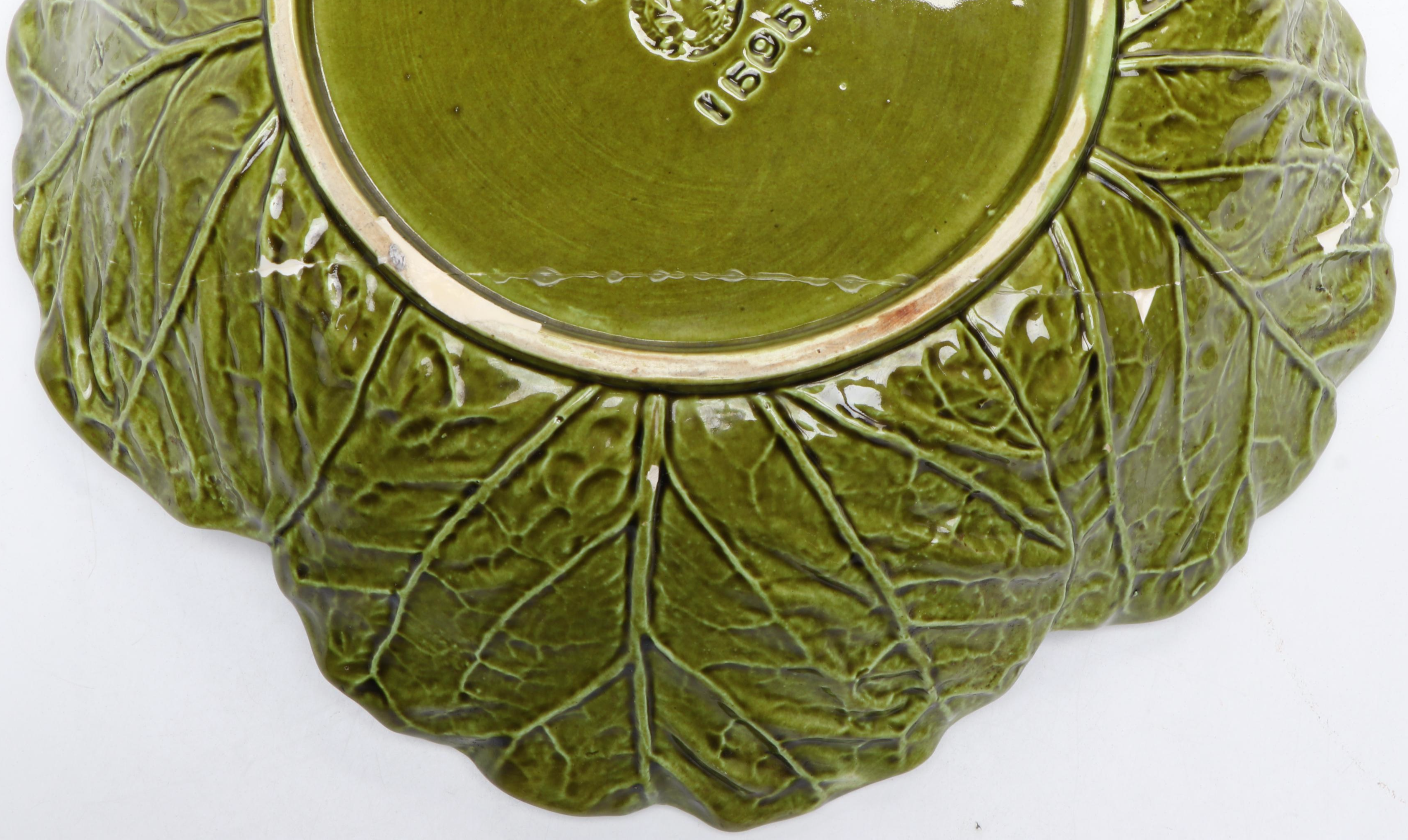 Bordello Pinheiro Large Cabbage Bowl with Majolica Asparagus and Serving Dishes