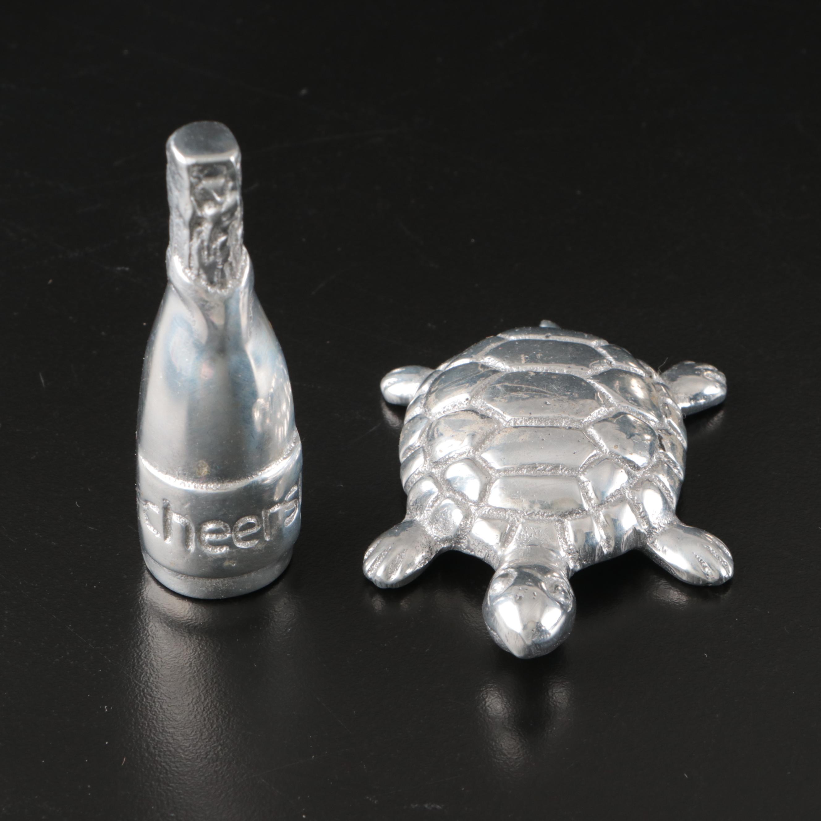 Artale Italian Handled Pewter Serving Dish and More Metal Serveware