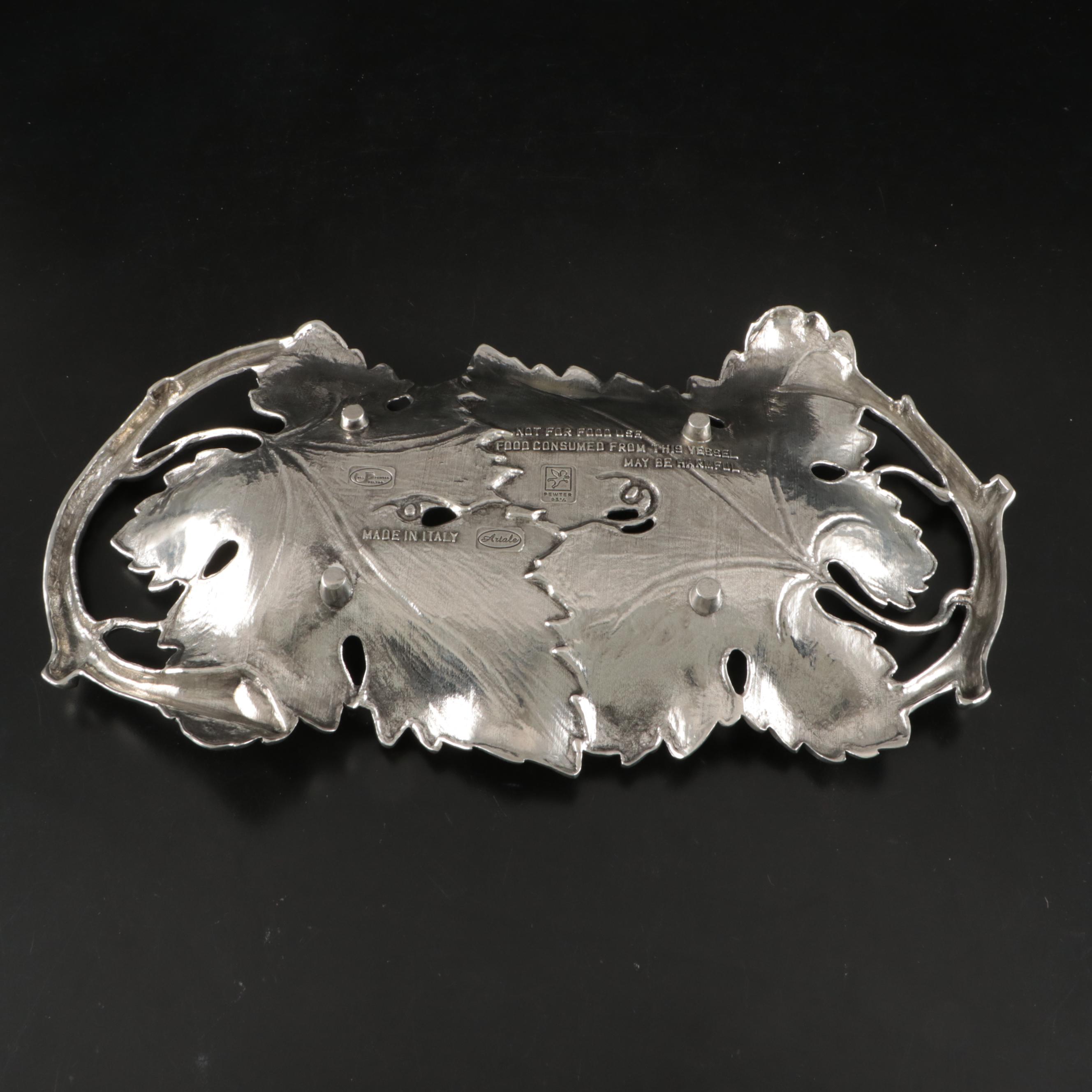 Artale Italian Handled Pewter Serving Dish and More Metal Serveware