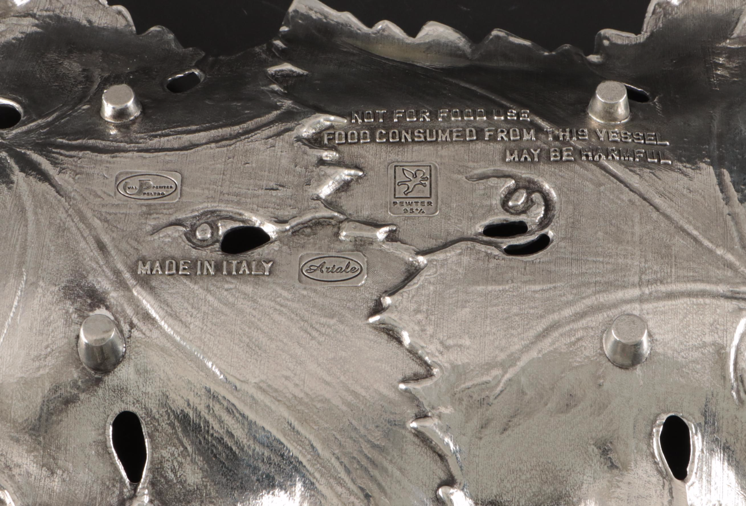 Artale Italian Handled Pewter Serving Dish and More Metal Serveware