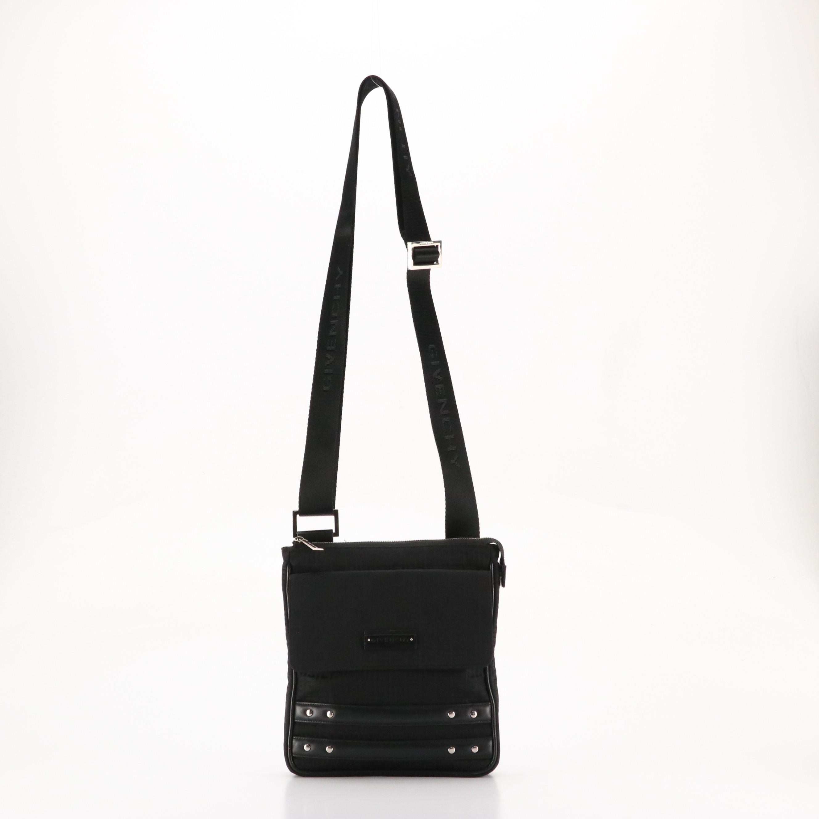 Givenchy Crossbody Bag in Black G Logo Jacquard Canvas and Leather Trim