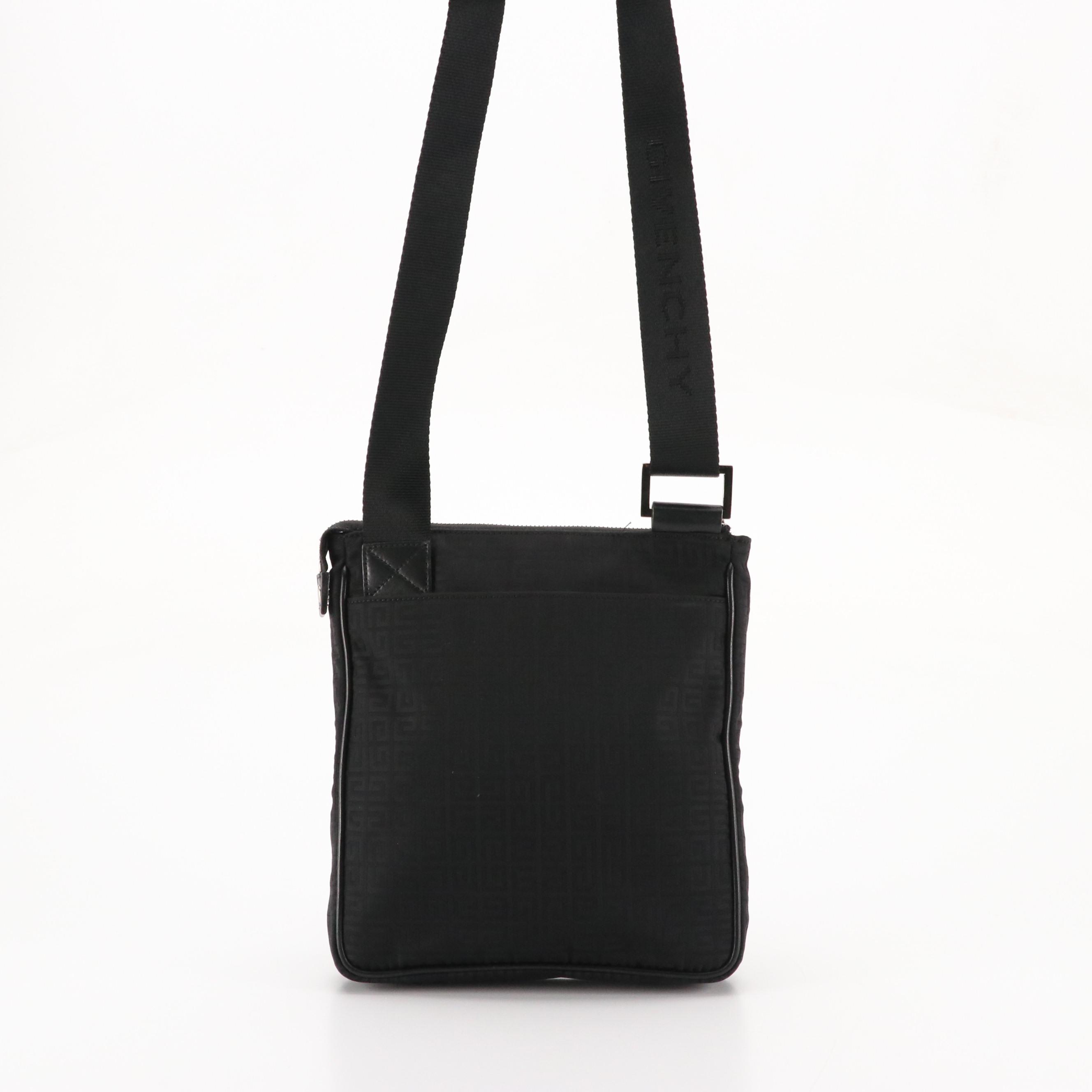 Givenchy Crossbody Bag in Black G Logo Jacquard Canvas and Leather Trim