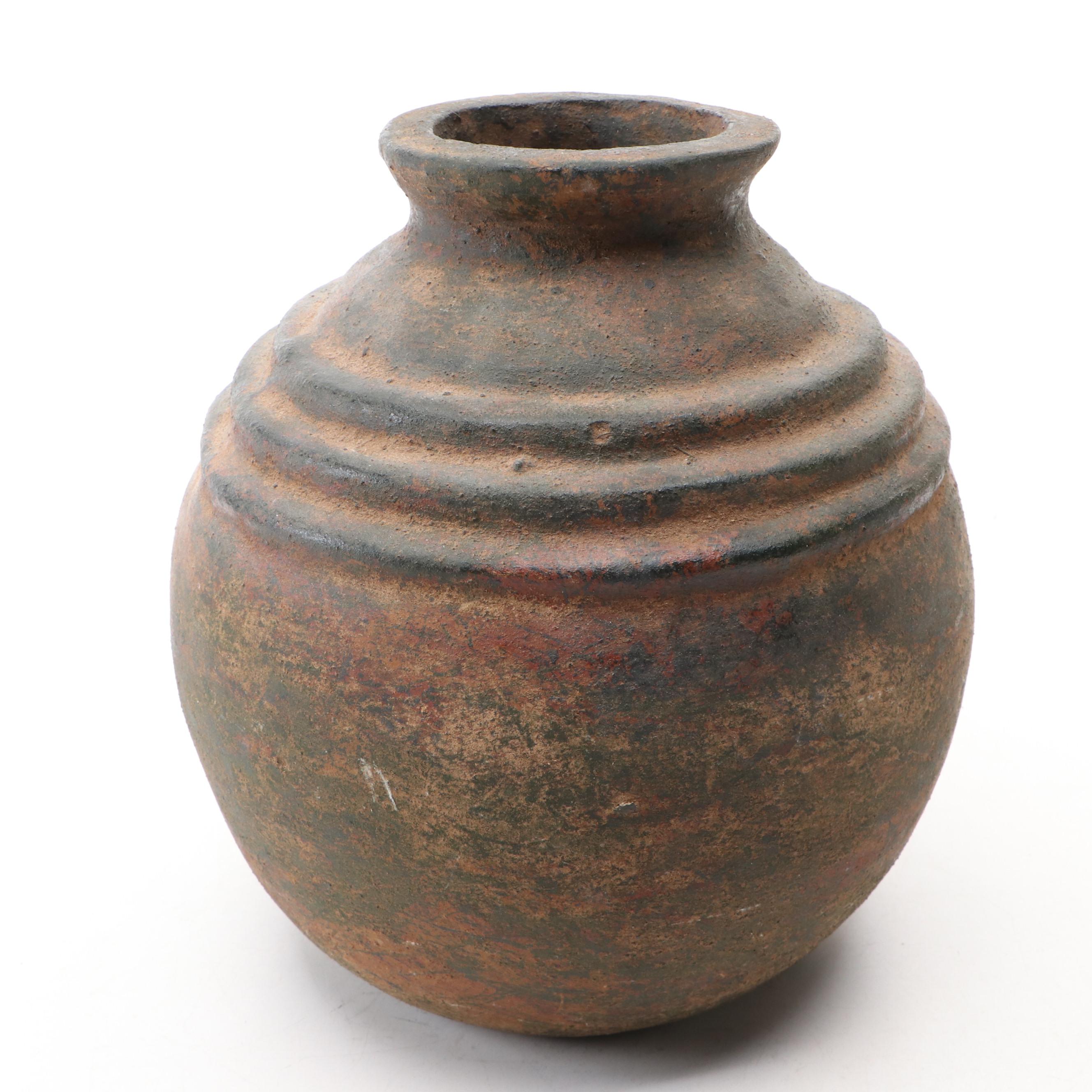 Greco Roman Style Earthenware Wine Jug and Vessel