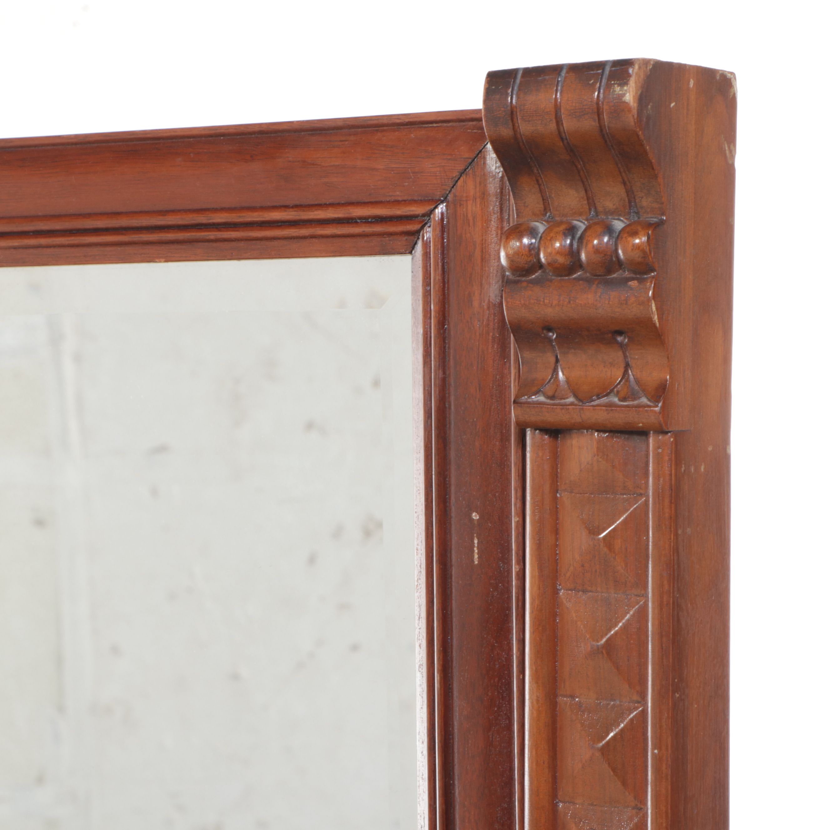 Empire Style Mahogany Dresser and Mirror, Early 20th Century