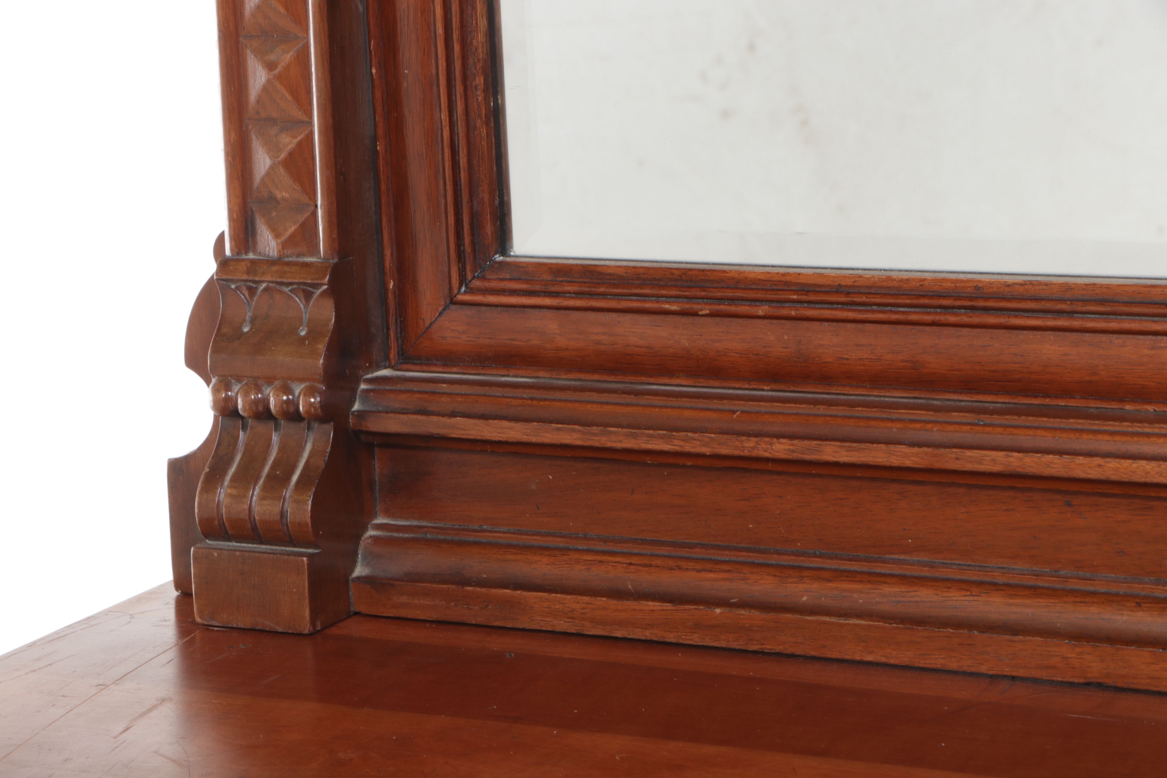 Empire Style Mahogany Dresser and Mirror, Early 20th Century
