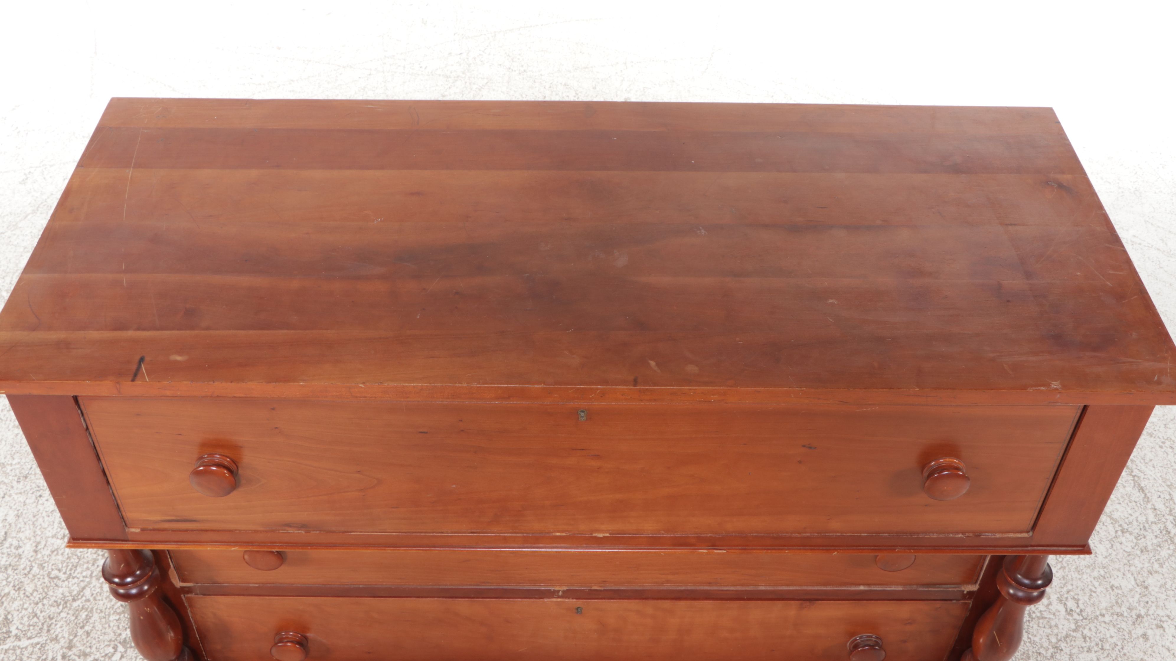 Empire Style Mahogany Dresser and Mirror, Early 20th Century