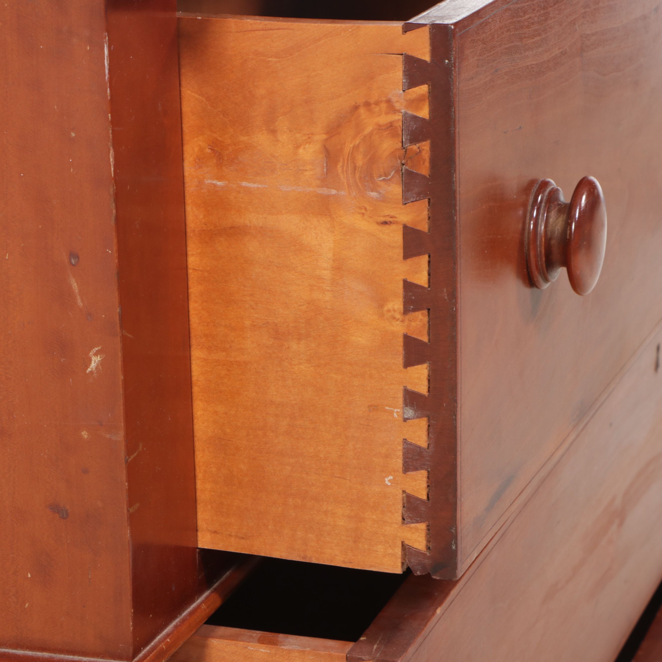 Empire Style Mahogany Dresser and Mirror, Early 20th Century
