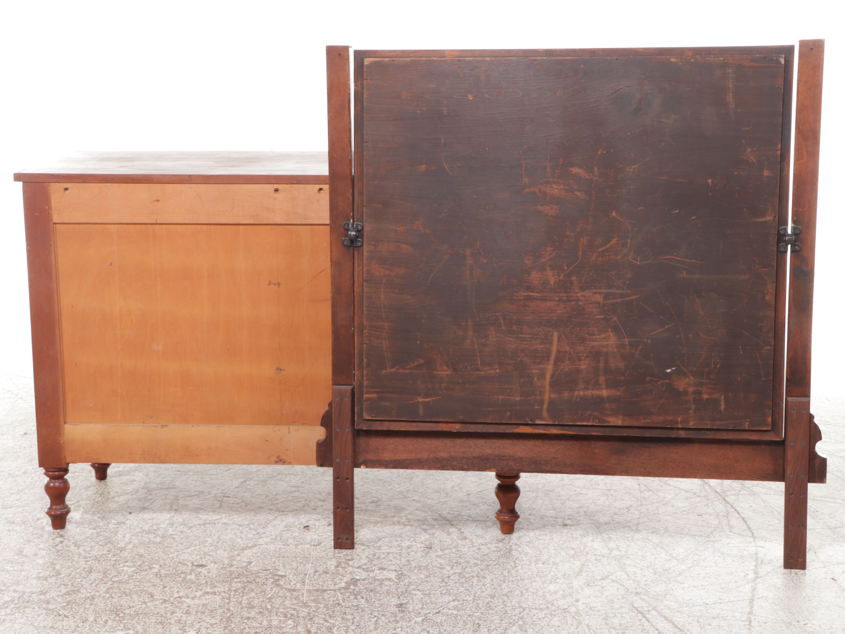 Empire Style Mahogany Dresser and Mirror, Early 20th Century