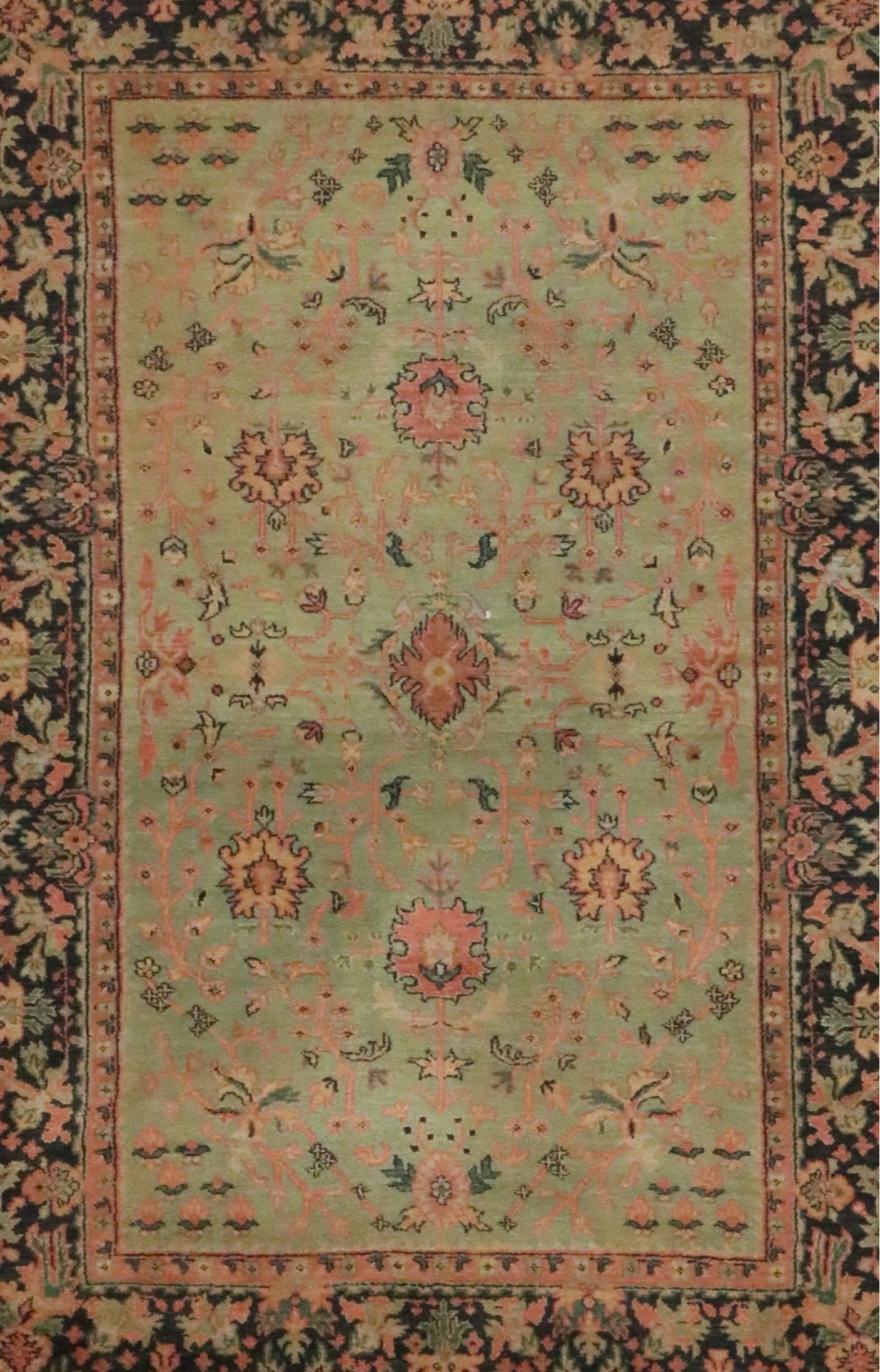 3'11 x 6'3 Hand-Knotted Indian Agra Area Rug