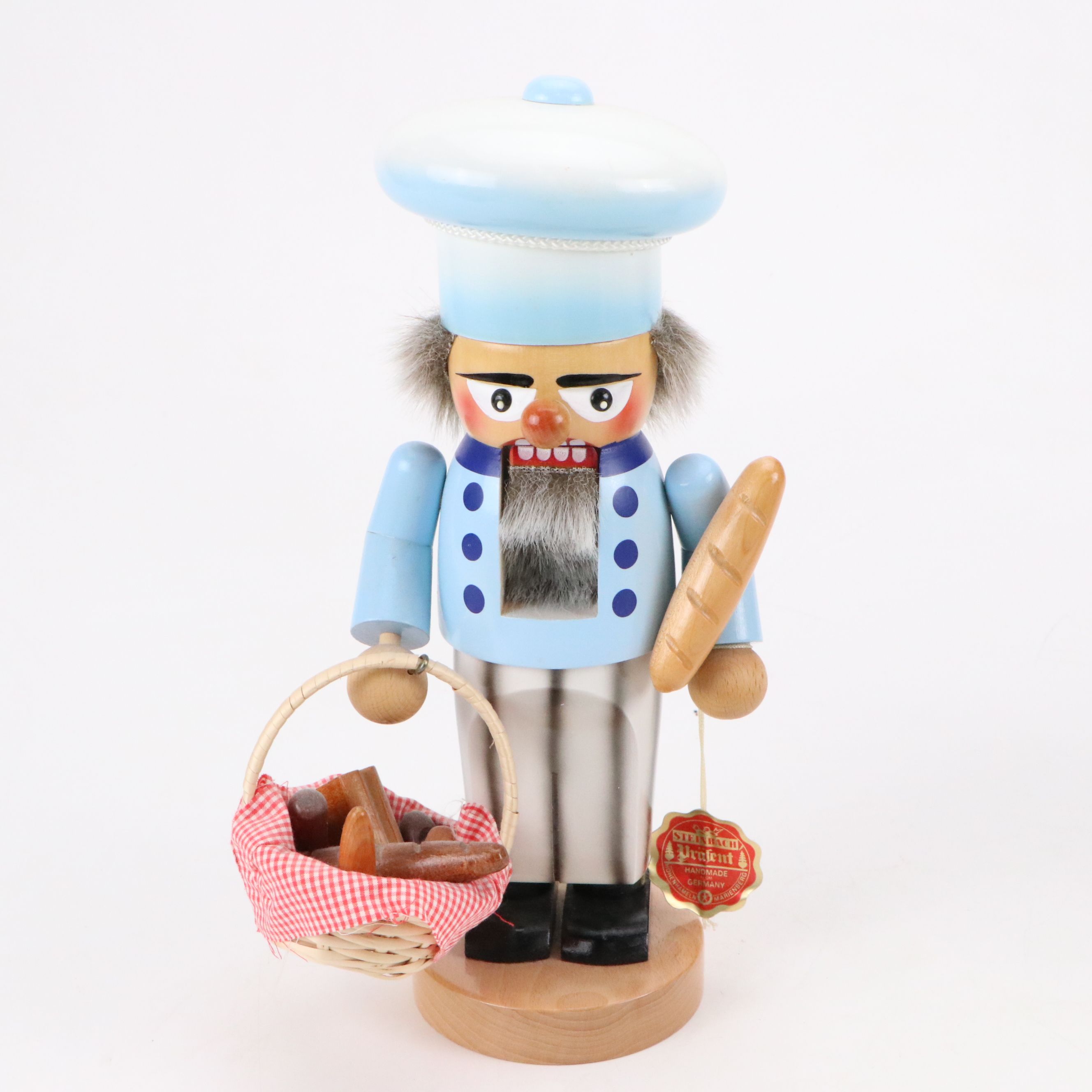 Steinbach German Handmade Chef and "Chubby Bread Baker" Wood Nutcrackers