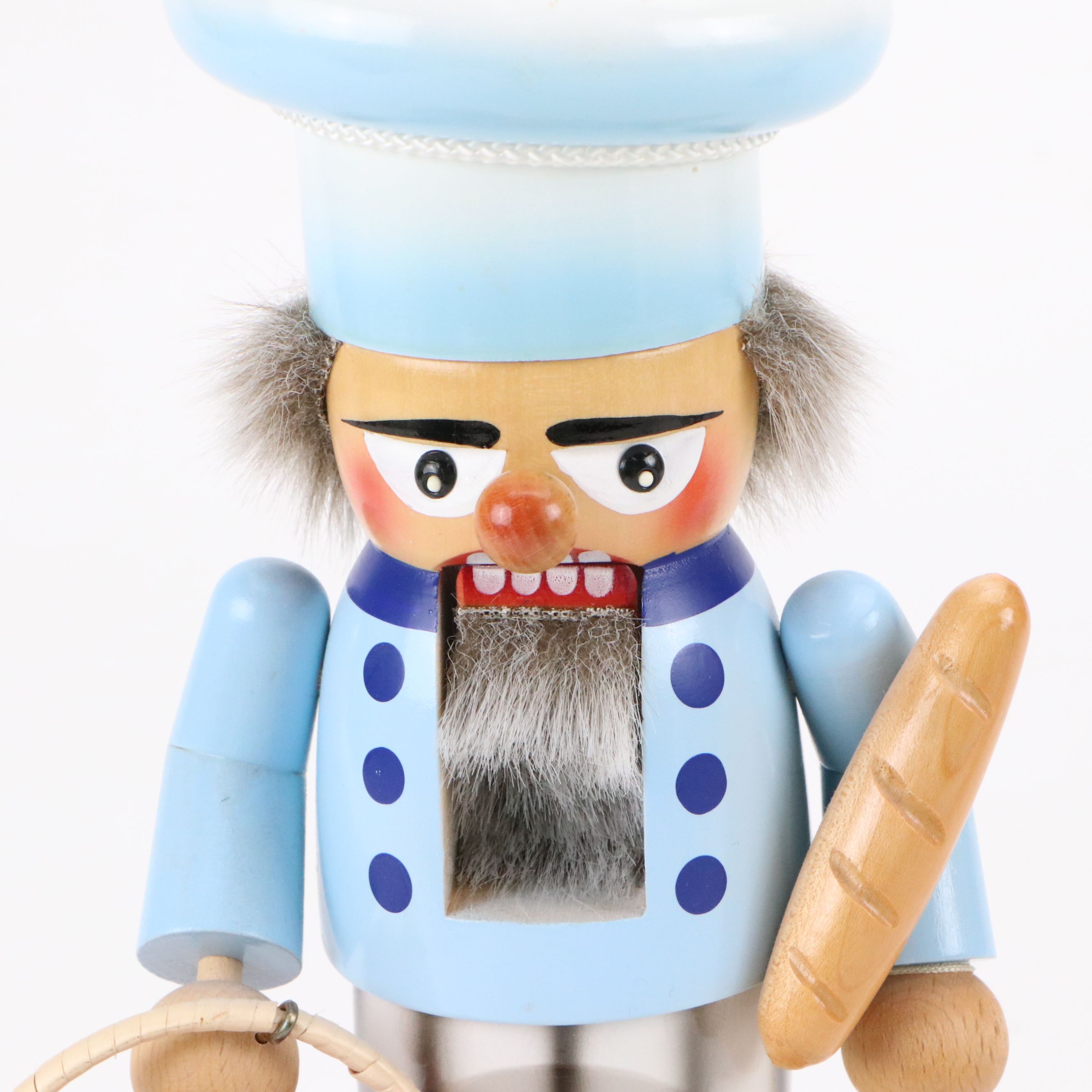 Steinbach German Handmade Chef and "Chubby Bread Baker" Wood Nutcrackers