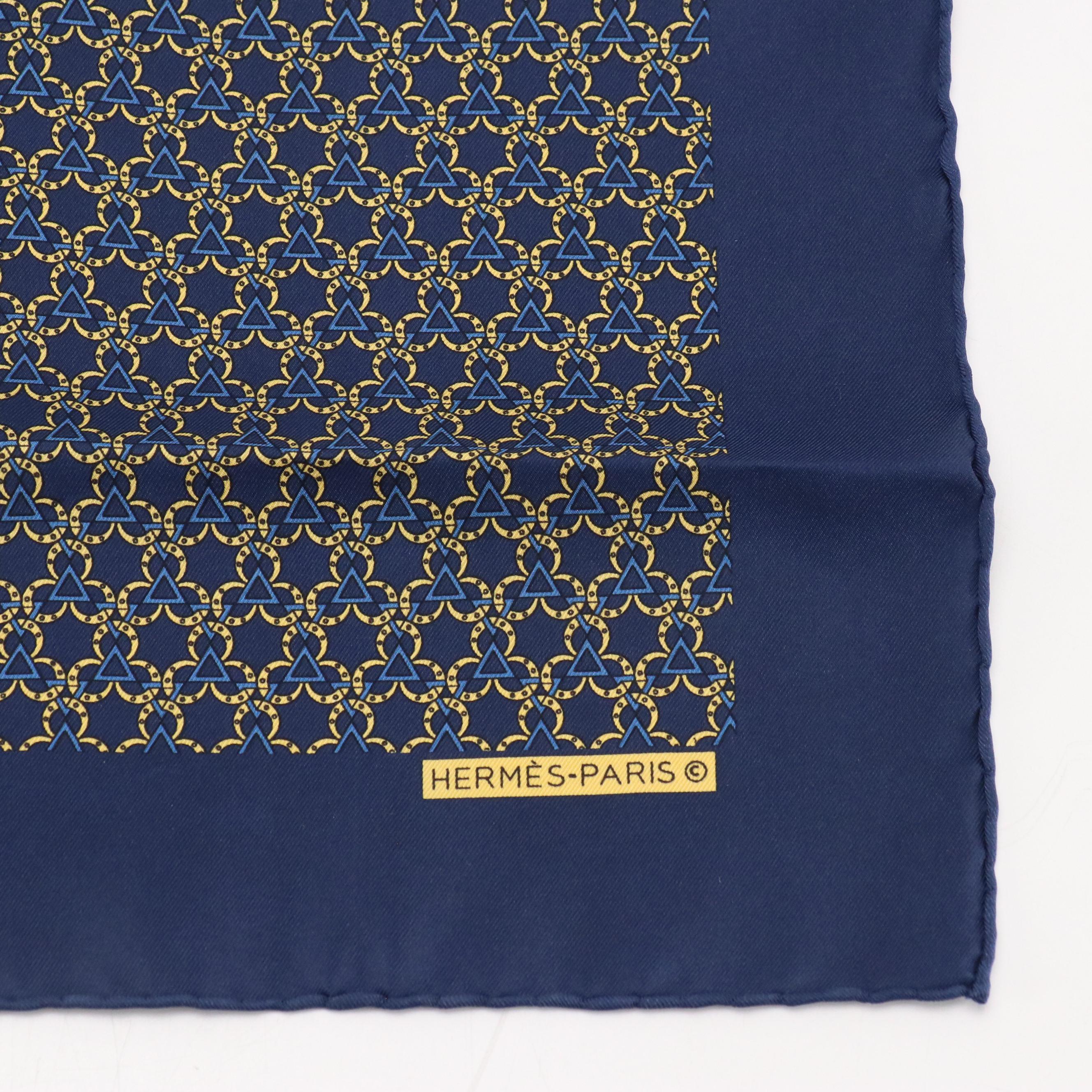 Hermès Silk Twill Pocket Square/Scarf 45