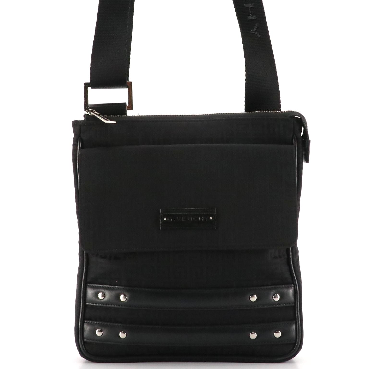 Givenchy Crossbody Bag in Black G Logo Jacquard Canvas and Leather Trim