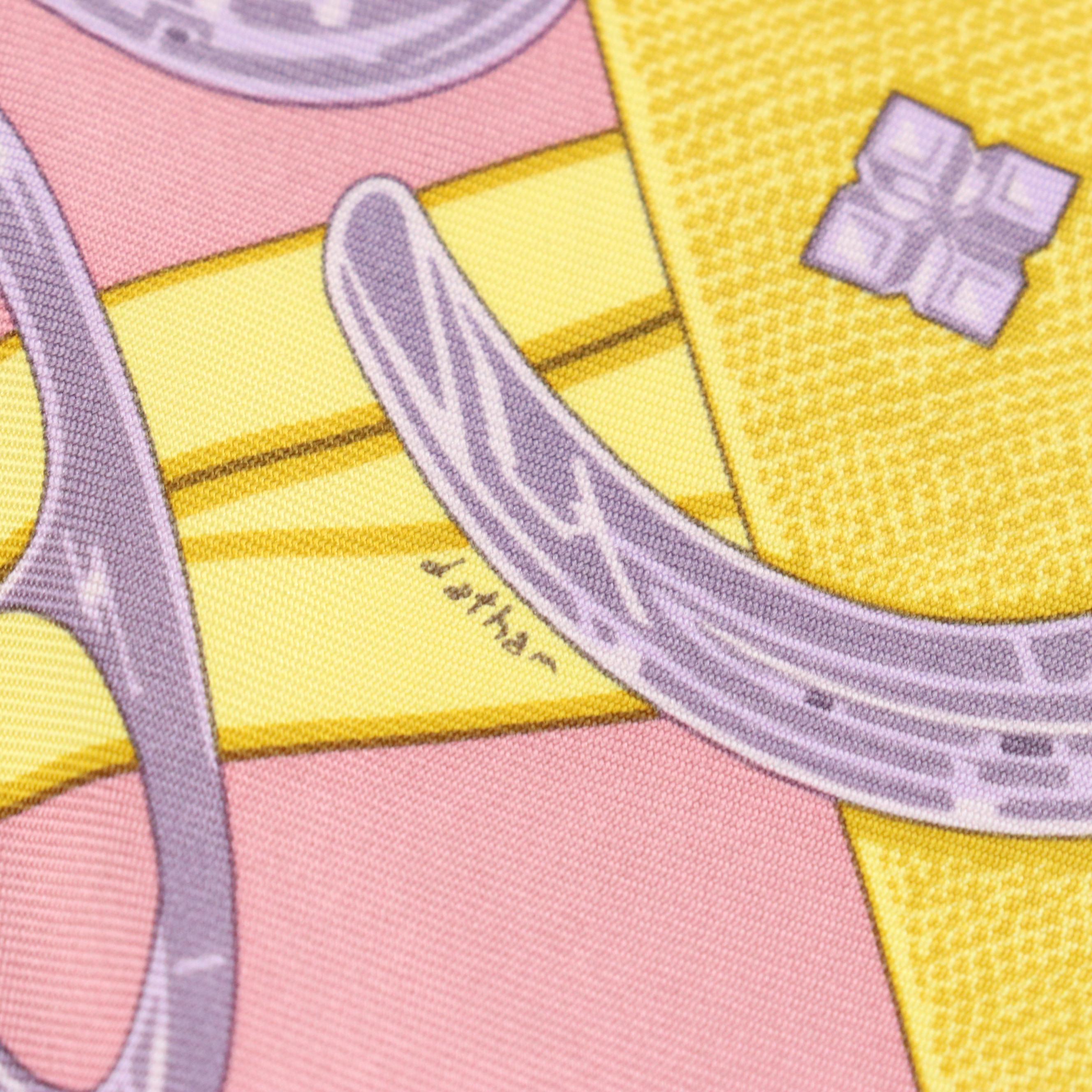 Hermès "Porte-Bonheur" Silk Twill Scarf 45