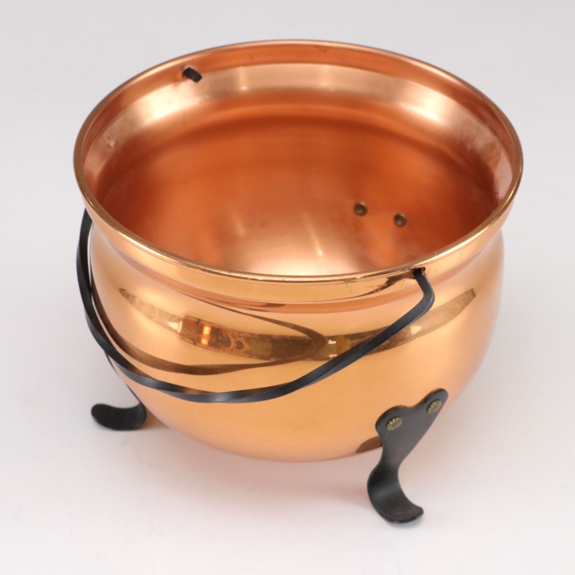 Glass Salad Bowl with Wood Stand and Tongs, Coppercraft Guild Items and More