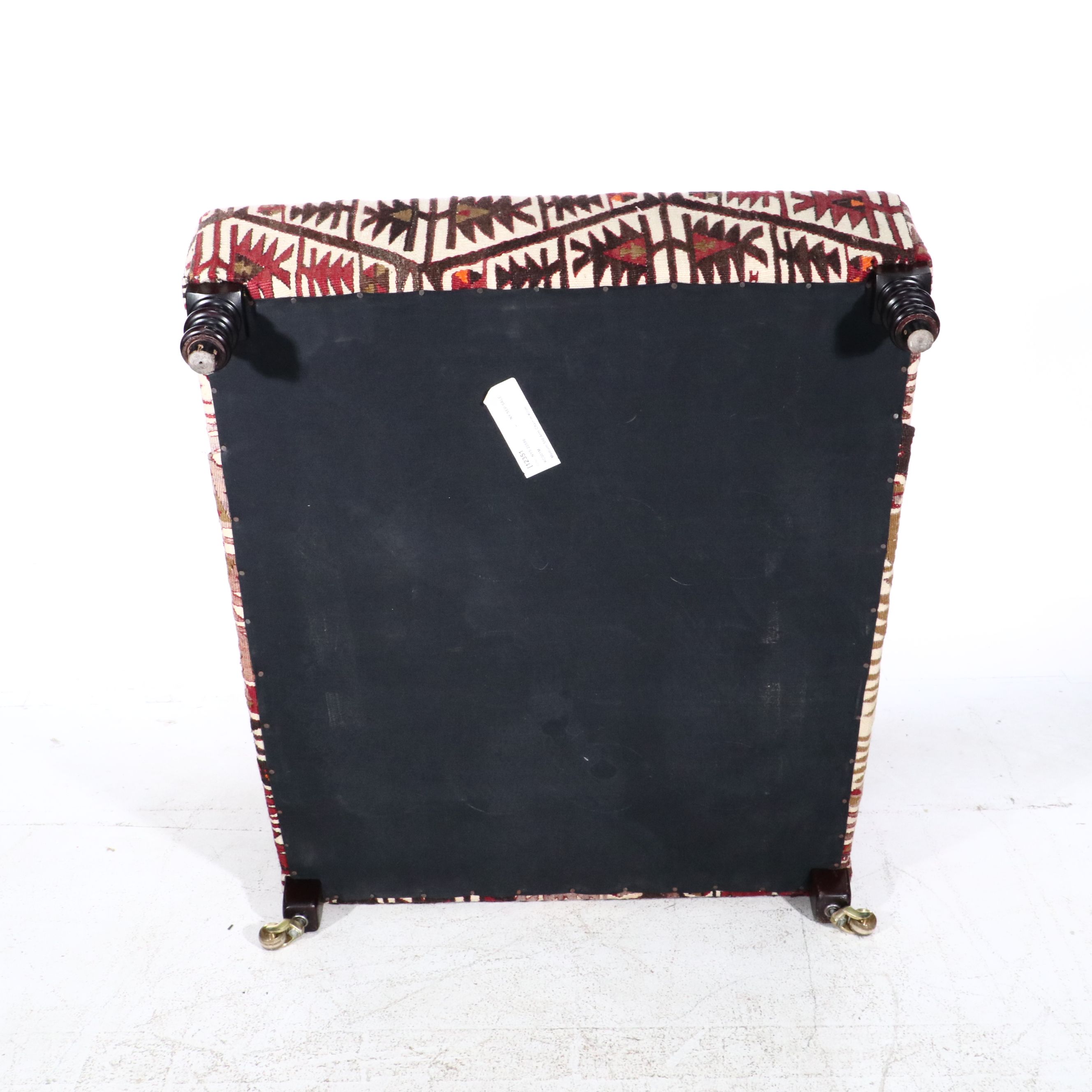 George Smith Ltd. Kilim-Upholstered English Roll-Arm Easy Chair