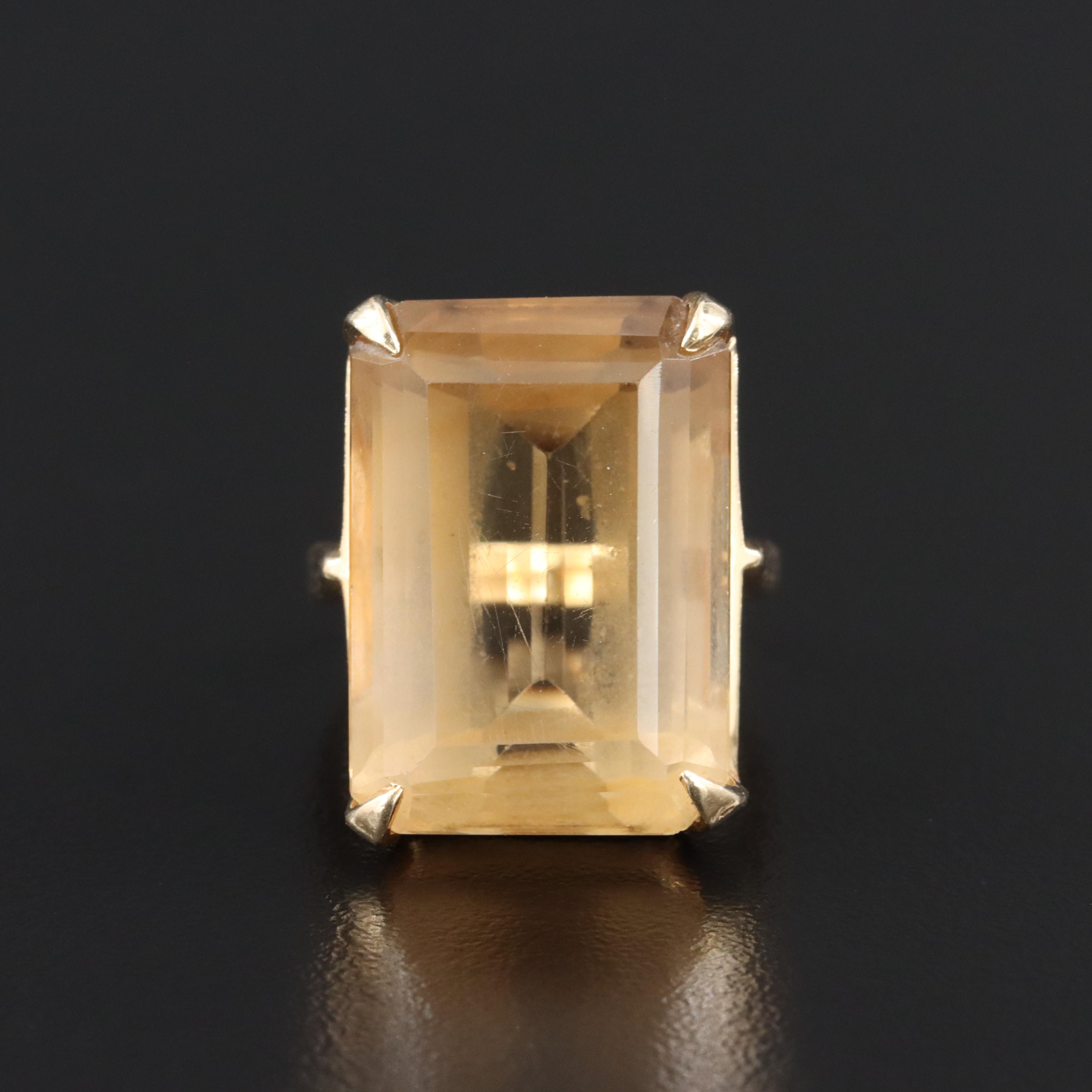 14K 26.88 CT Citrine Ring