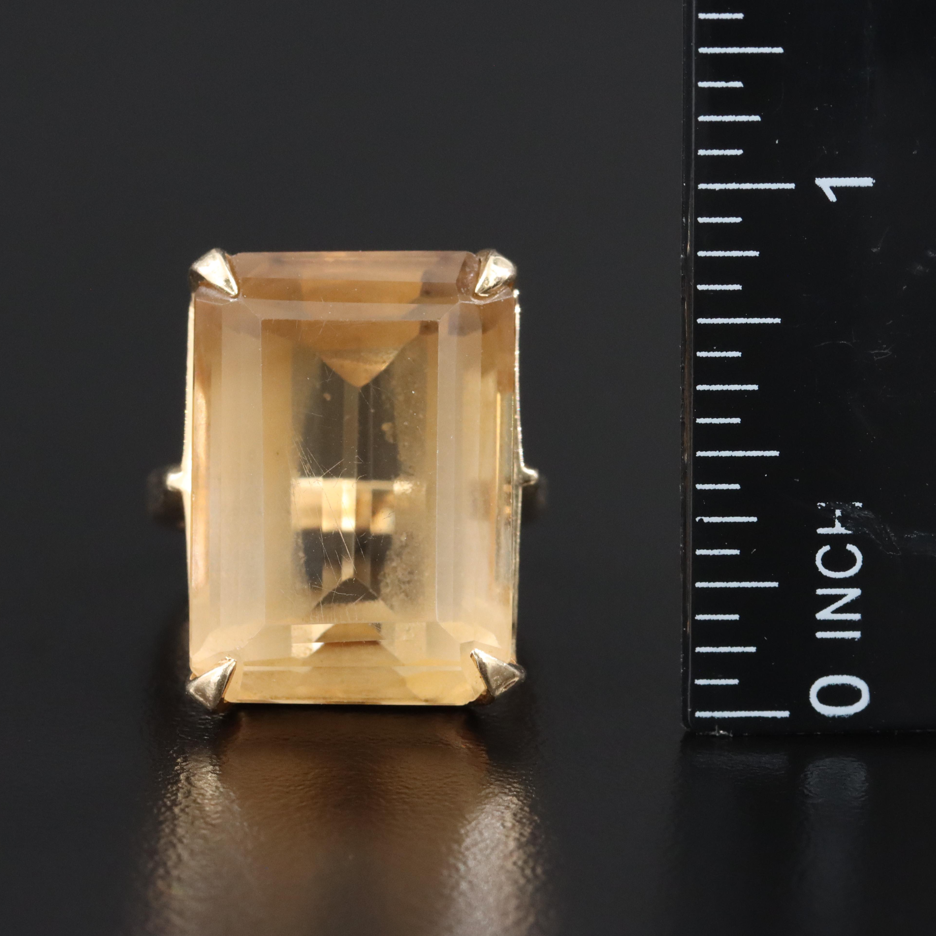 14K 26.88 CT Citrine Ring