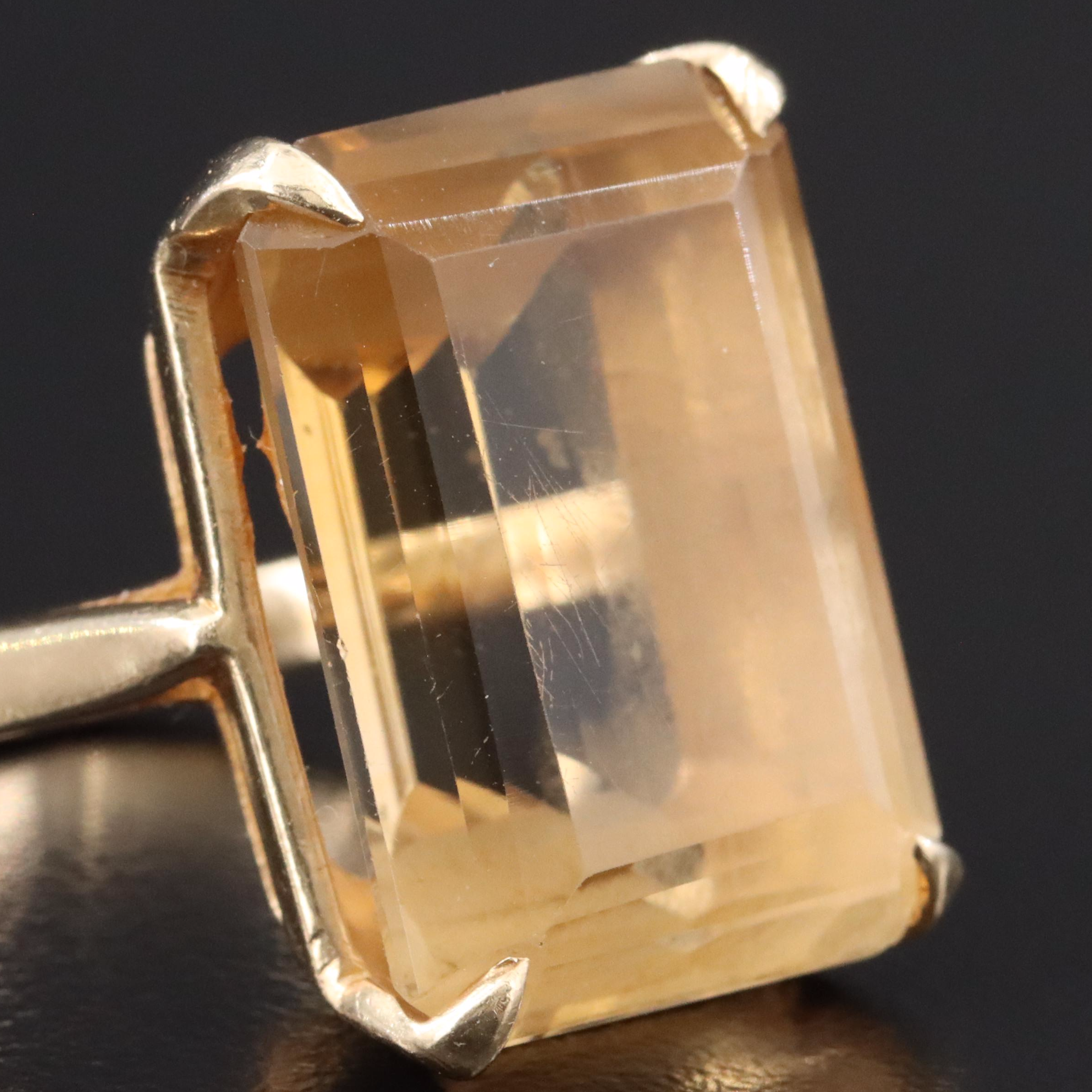 14K 26.88 CT Citrine Ring